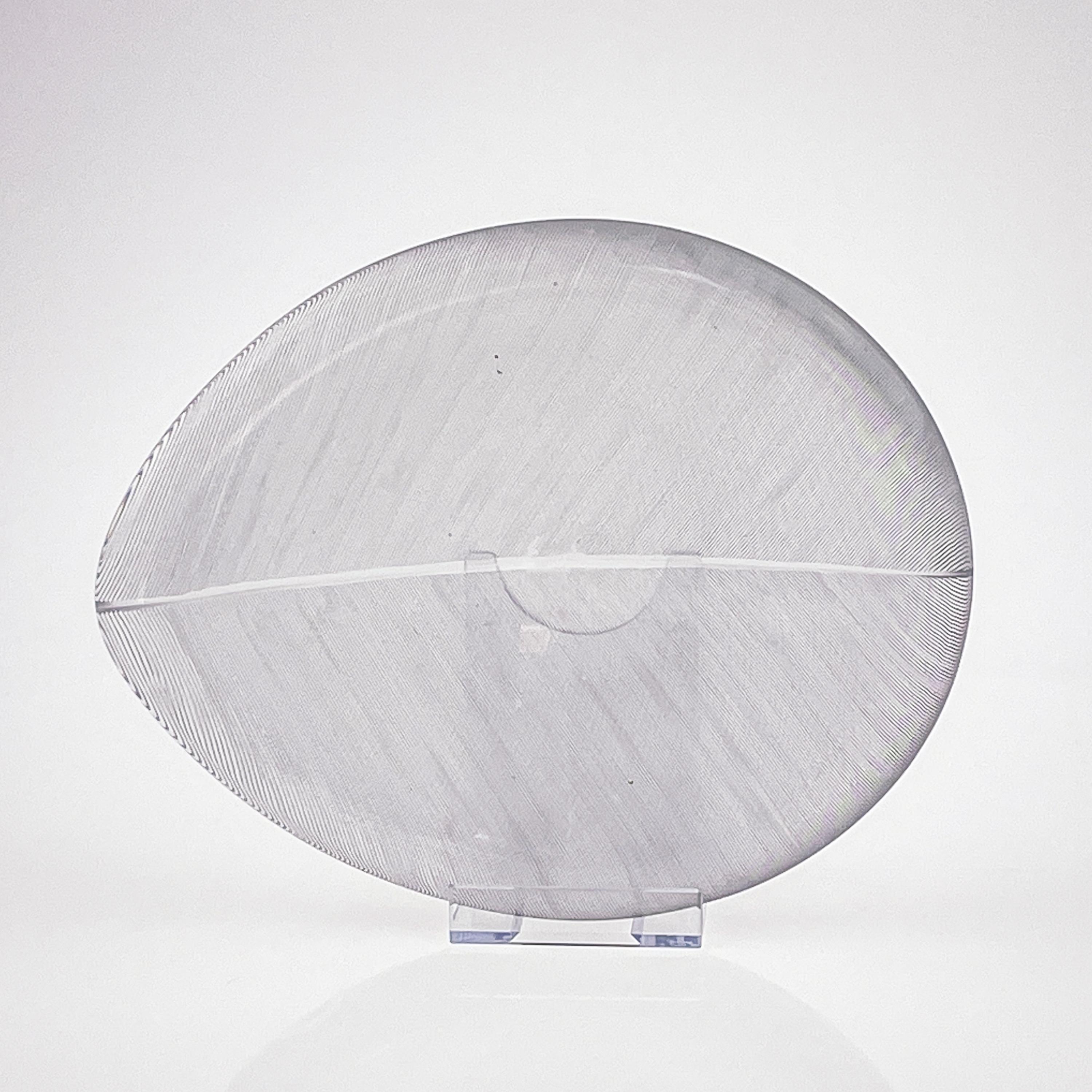 Scandinavian Modern Tapio Wirkkala Combed Crystal Art object Leaf set Handblown  In Good Condition For Sale In EL Waalre, NL