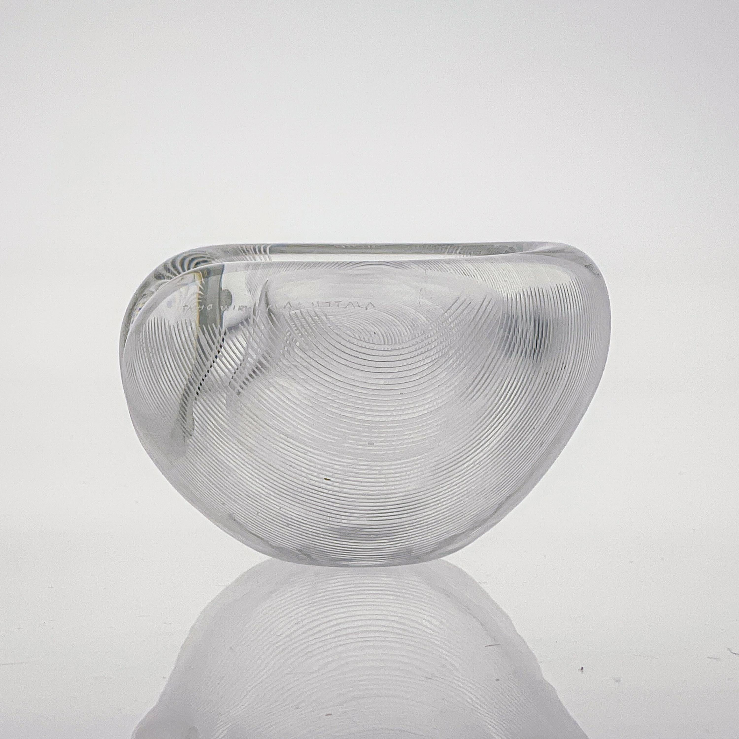 Finnish Tapio Wirkkala, Crystal Line Cut Art-Object, Model 3327, Iittala, Finland C 1955