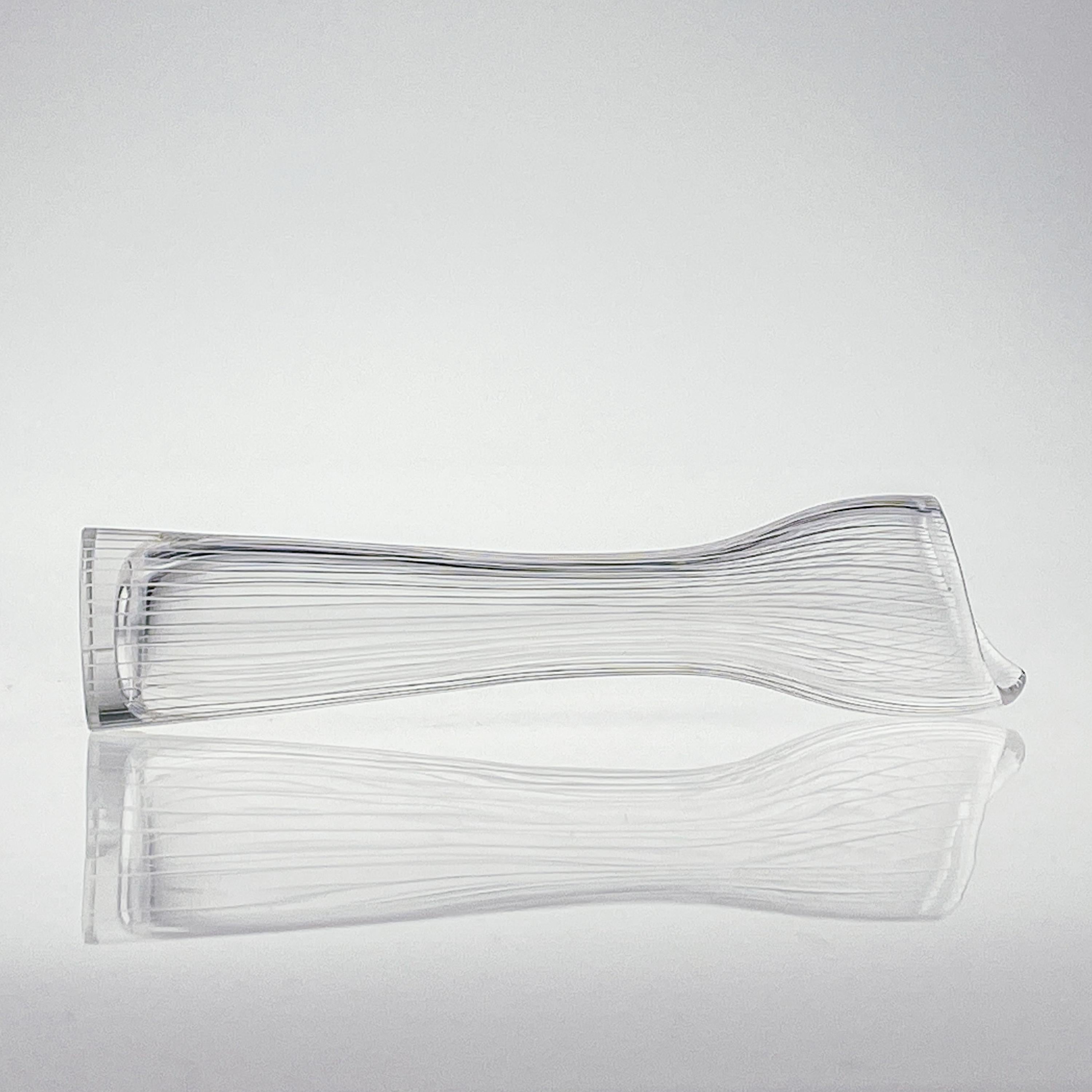 Scsndinavian Modern Tapio Wirkkala Crystal Line Cut Art Vase Handblown 1957 For Sale 3