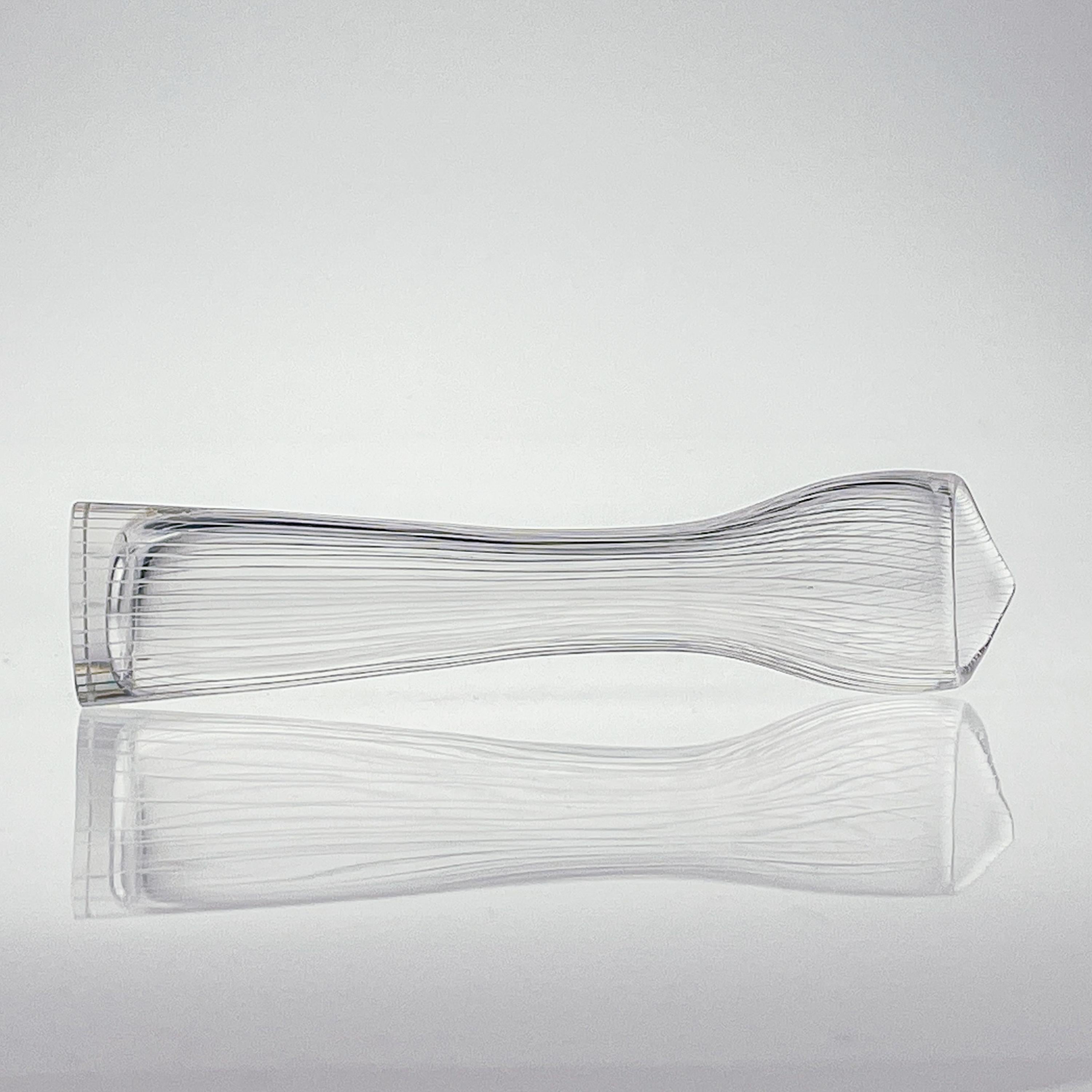 Scsndinavian Modern Tapio Wirkkala Crystal Line Cut Art Vase Handblown 1957 For Sale 4