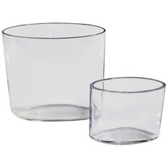 Tapio Wirkkala Early Set of Two Clear Ovalis Vessels 1960s for Iittala Finland