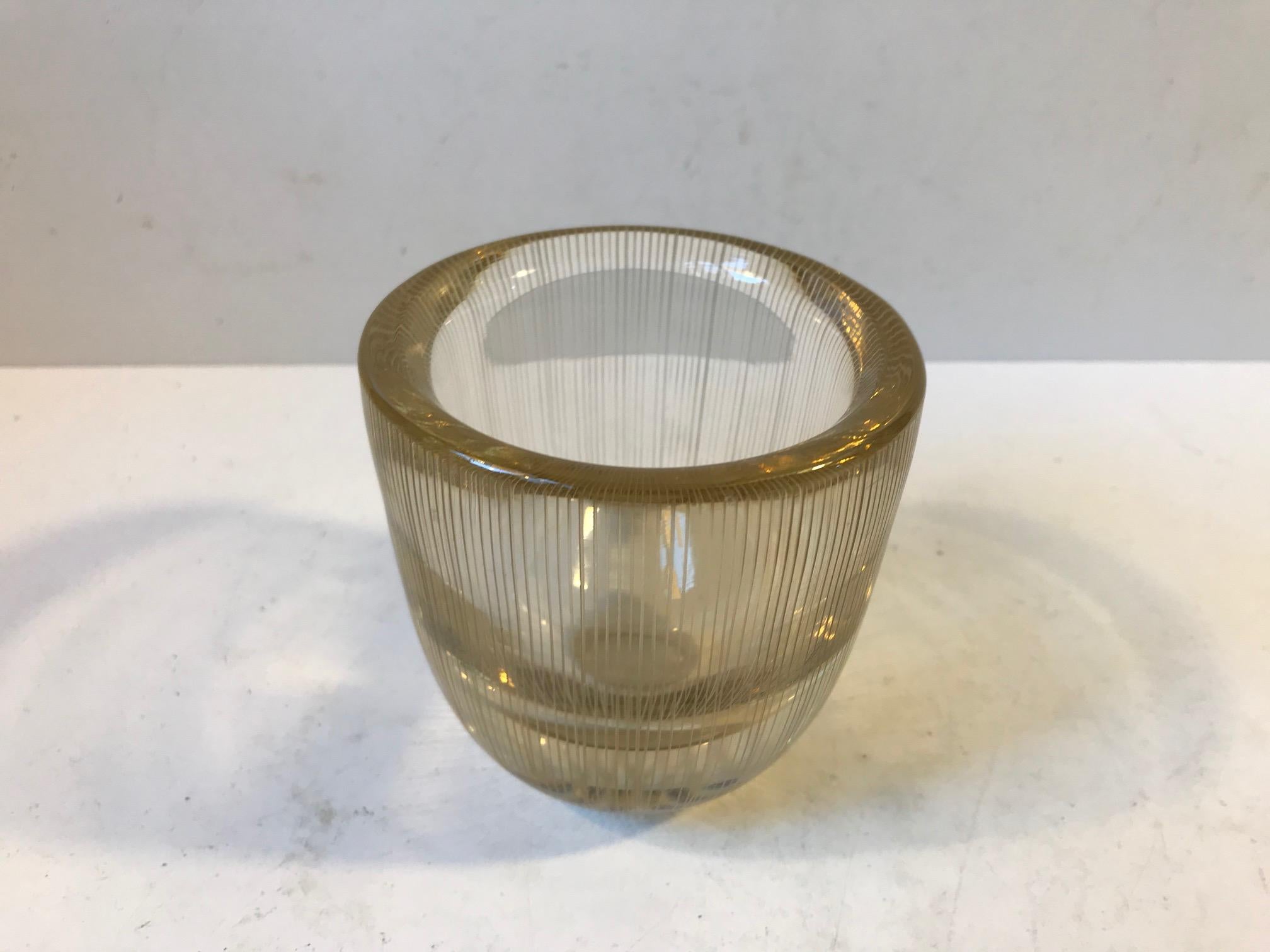 Tapio Wirkkala Engraved Glass Vase, Finland, 1960s In Good Condition For Sale In Esbjerg, DK