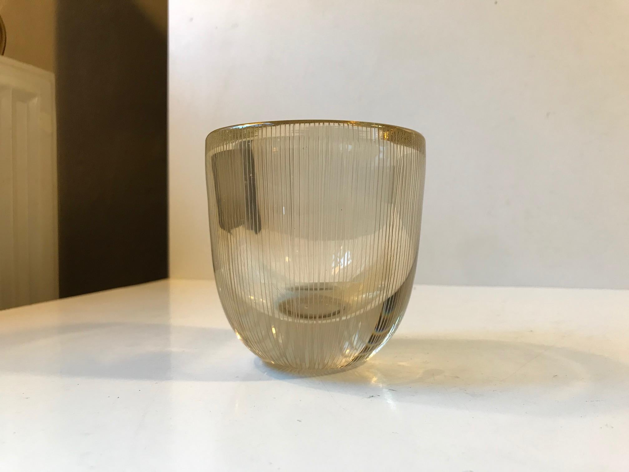 Tapio Wirkkala Engraved Glass Vase, Finland, 1960s For Sale 1