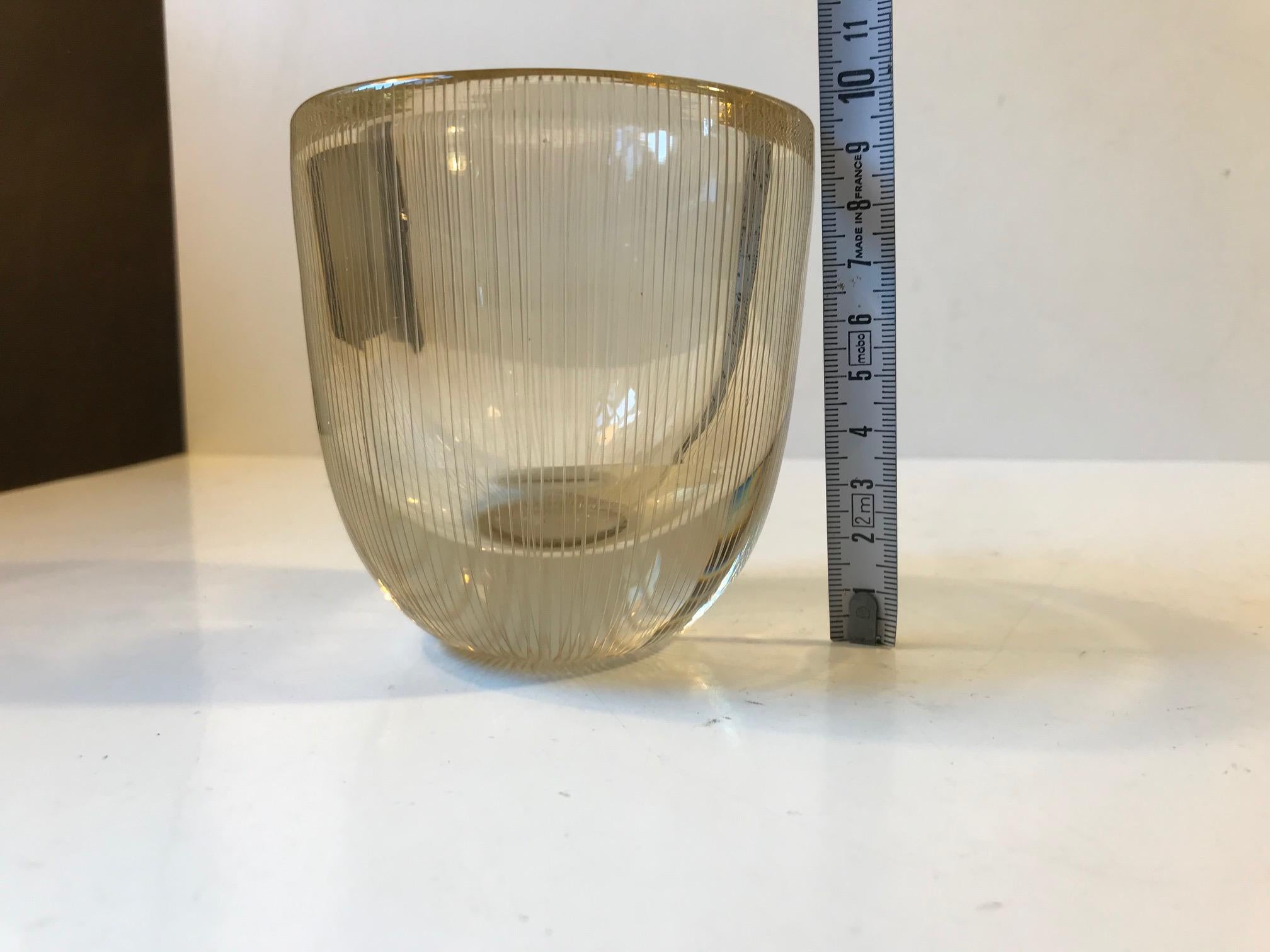 Tapio Wirkkala Engraved Glass Vase, Finland, 1960s For Sale 2