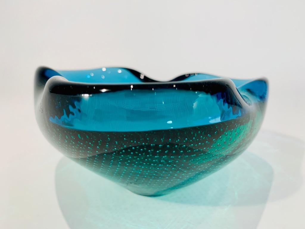 Other Tapio Wirkkala Finland circa 1970 glass with bubbles bowl. For Sale