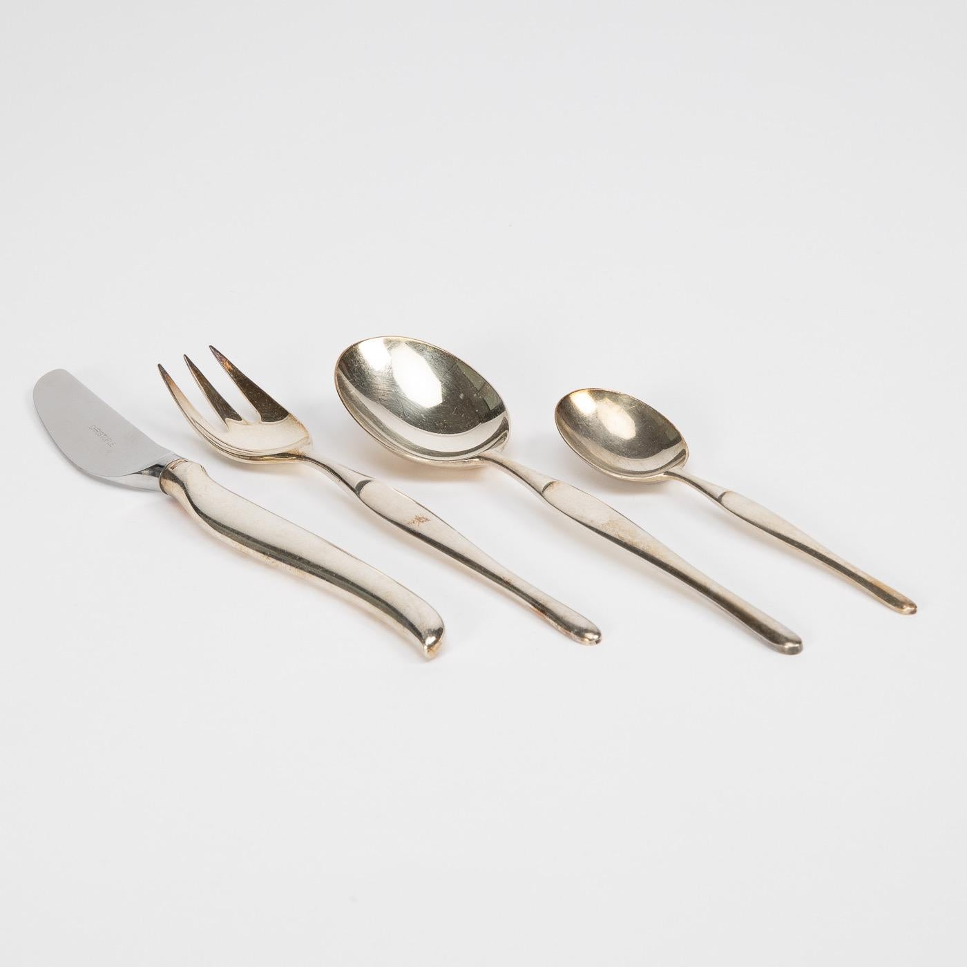 Finnish Tapio Wirkkala, Finland, Silver Plated Cutlery Set