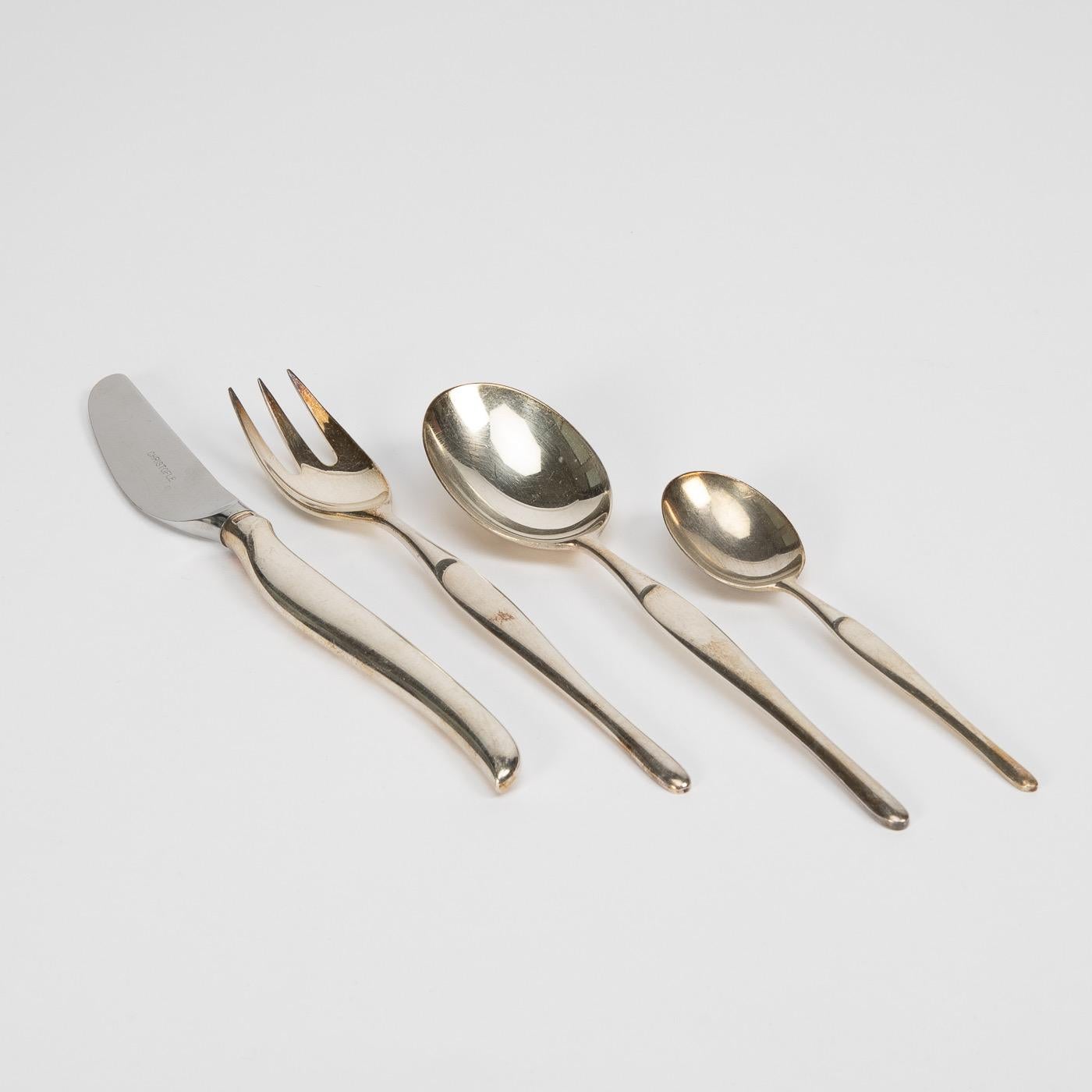 Silvered Tapio Wirkkala, Finland, Silver Plated Cutlery Set
