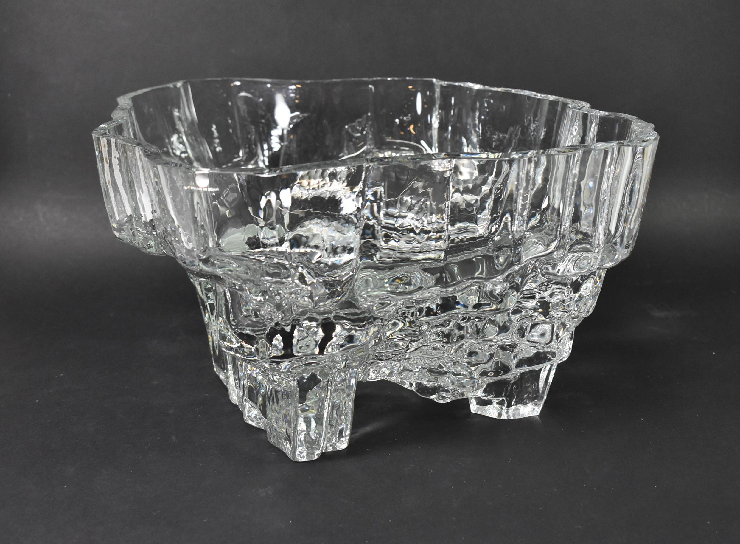 Finlandais Bol en verre d'art sur pied Tapio Wirkkala pour Iittala en vente