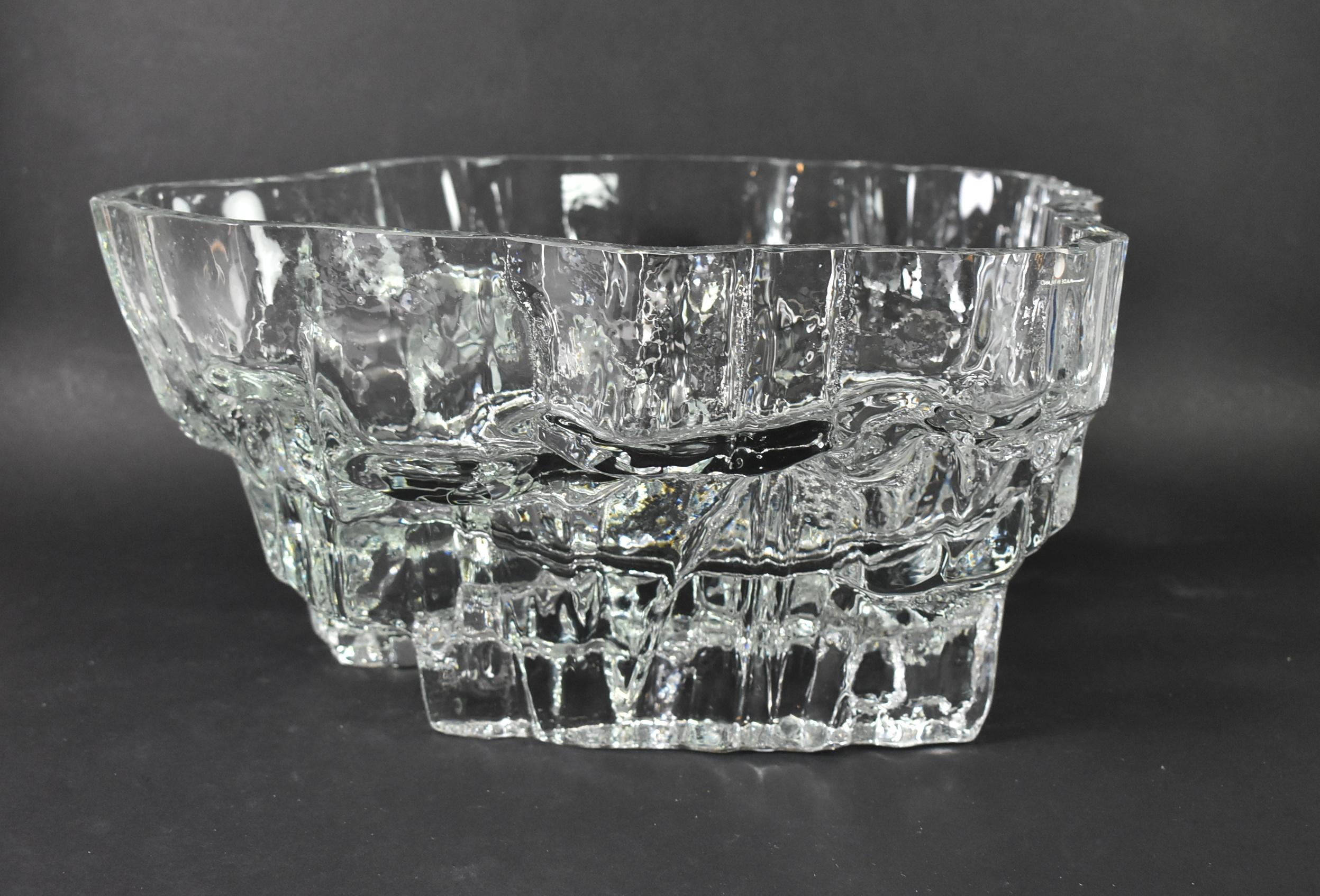 Bol en verre d'art sur pied Tapio Wirkkala pour Iittala Bon état - En vente à Toledo, OH