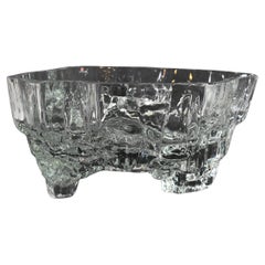 Ciotola in vetro artistico con piede di Tapio Wirkkala per Iittala