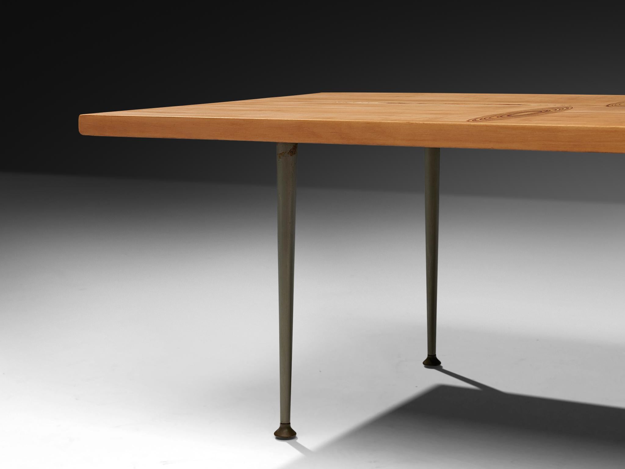 Tapio Wirkkala para Asko Cocktail Table en Abedul Metal en venta