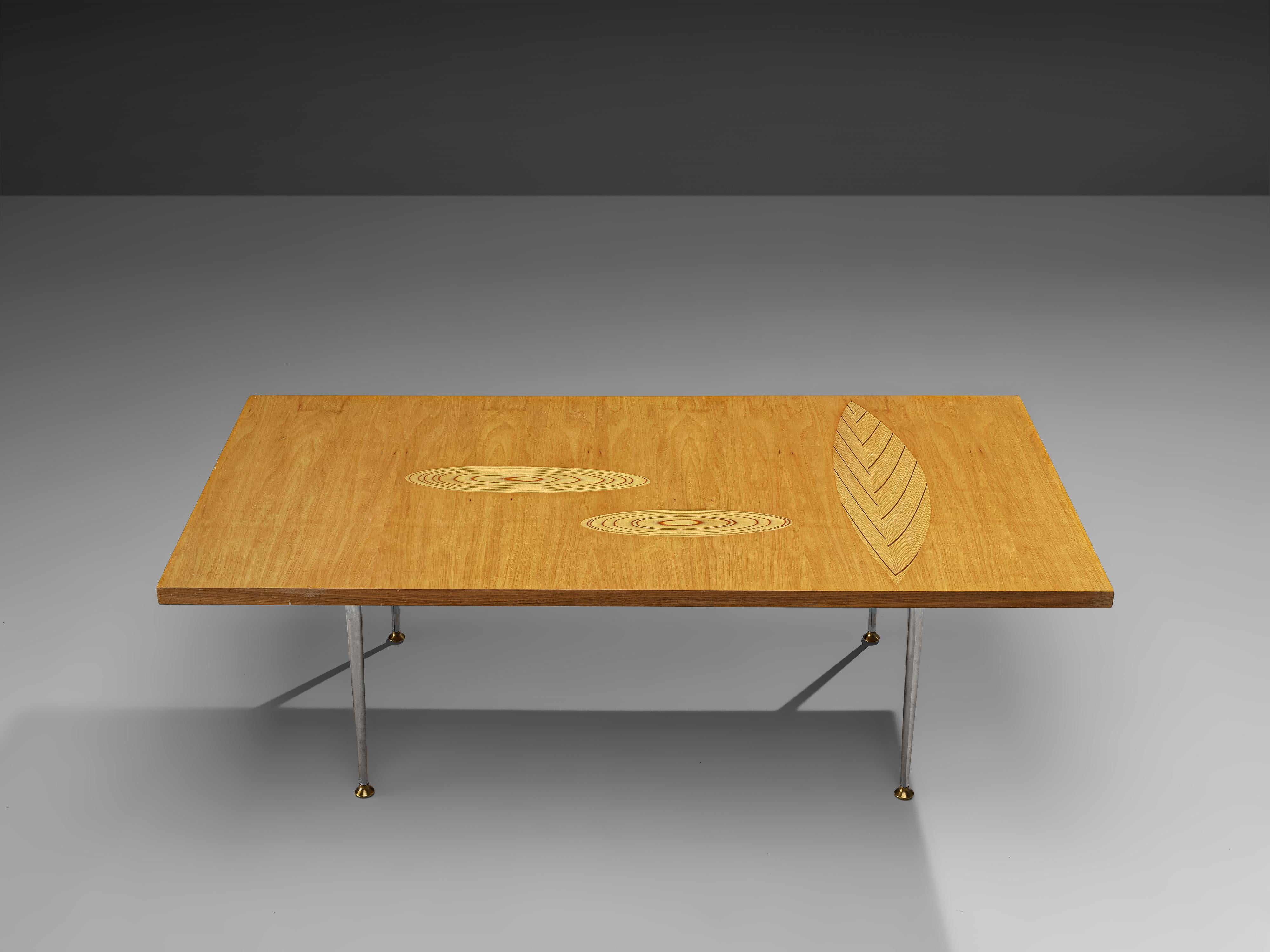 Mid-20th Century Tapio Wirkkala for Asko Coffee Table in Birch with Inlays For Sale