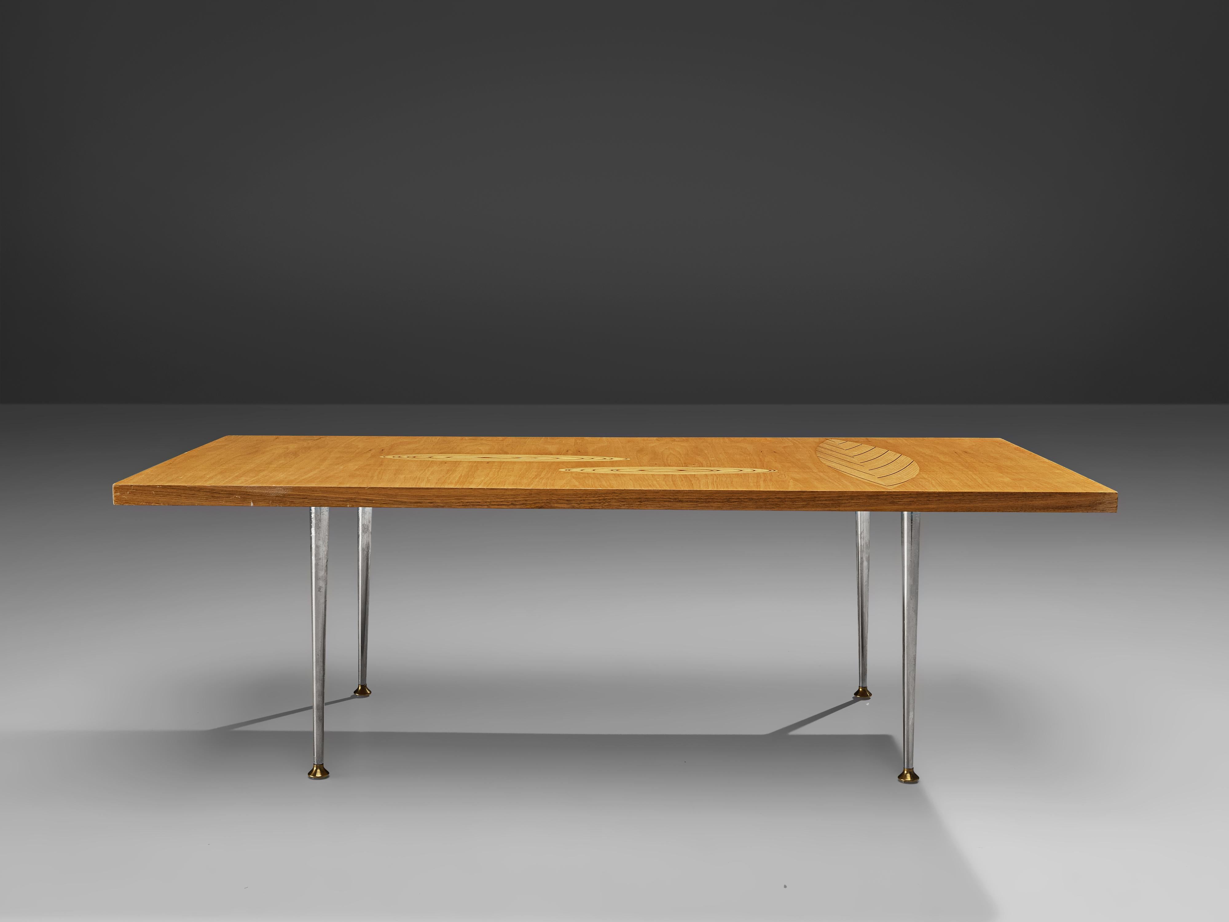Tapio Wirkkala for Asko Coffee Table in Birch with Inlays For Sale 1