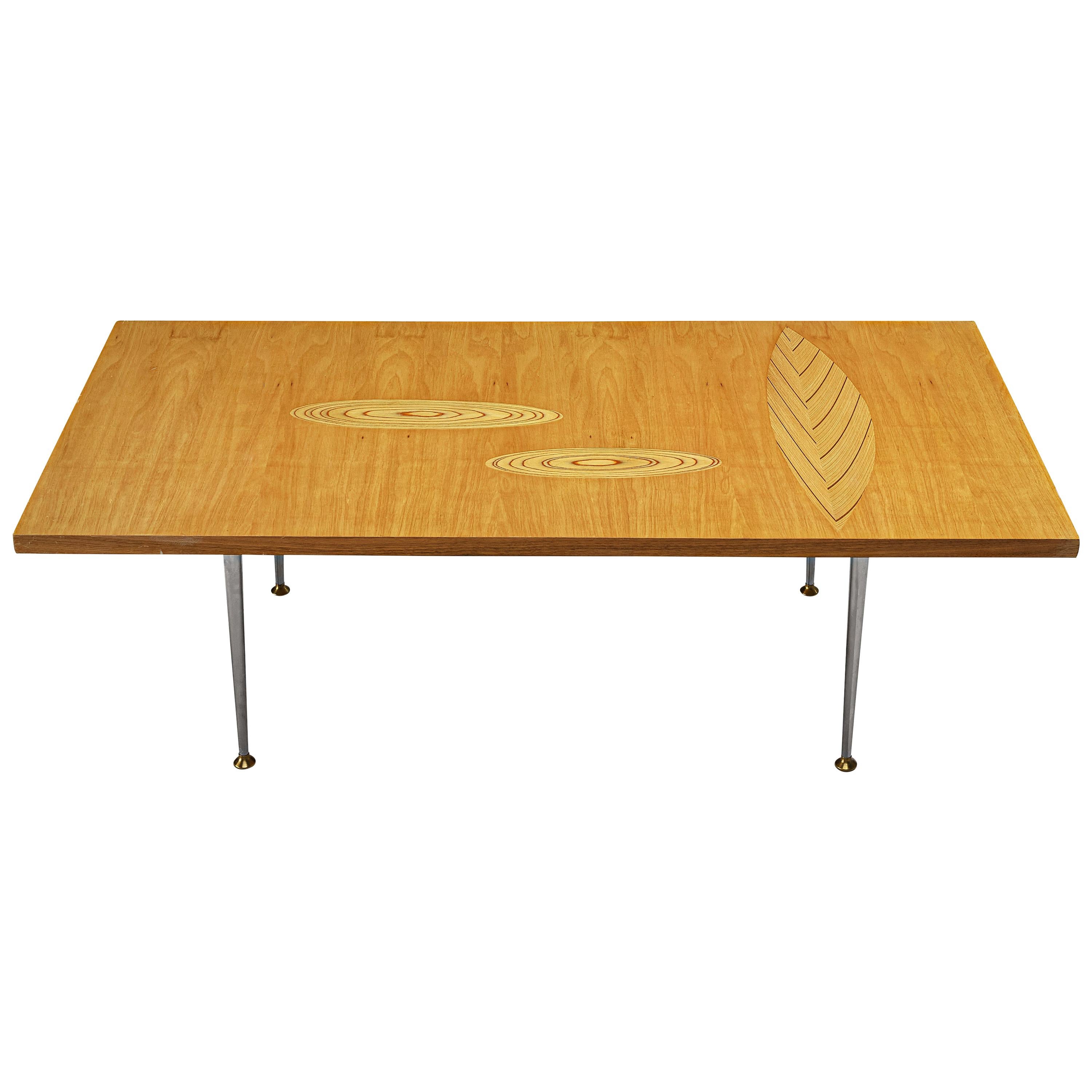 Tapio Wirkkala for Asko Coffee Table in Birch with Inlays For Sale