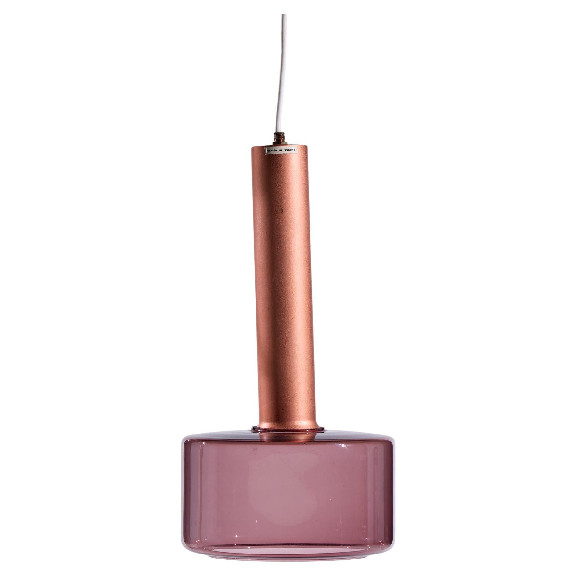 Tapio Wirkkala for Idman Finnish Glass Pendant Light - Cranberry