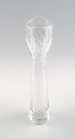 Tapio Wirkkala for Iittala, Clear Art Glass Vase with Engraved Decoration, 1957