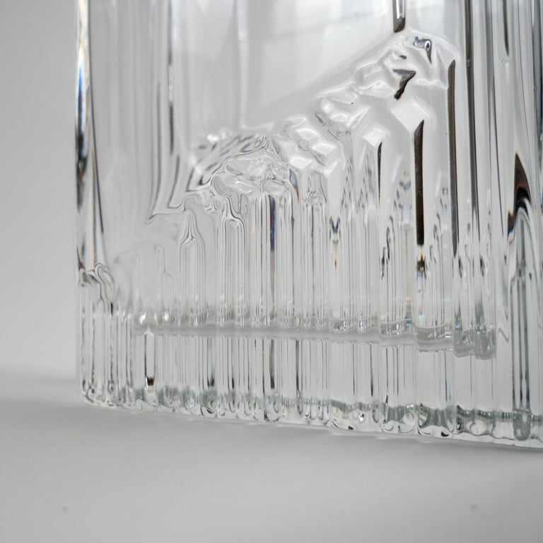 Late 20th Century Tapio Wirkkala for Iittala, 'Sointi' Clear Glass Vase, 1970, Beautiful Example For Sale