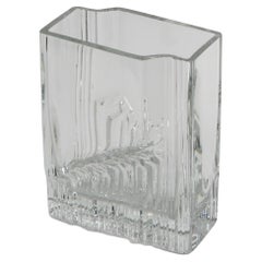 Vintage Tapio Wirkkala for Iittala, 'Sointi' Clear Glass Vase, 1970, Beautiful Example