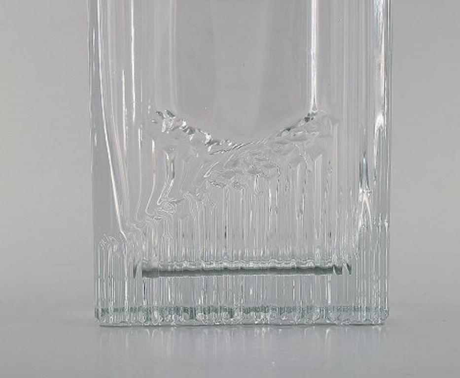 Finlandais Tapio Wirkkala for Iittala:: Vase en verre d'art transparent:: design finlandais:: années 1960 en vente