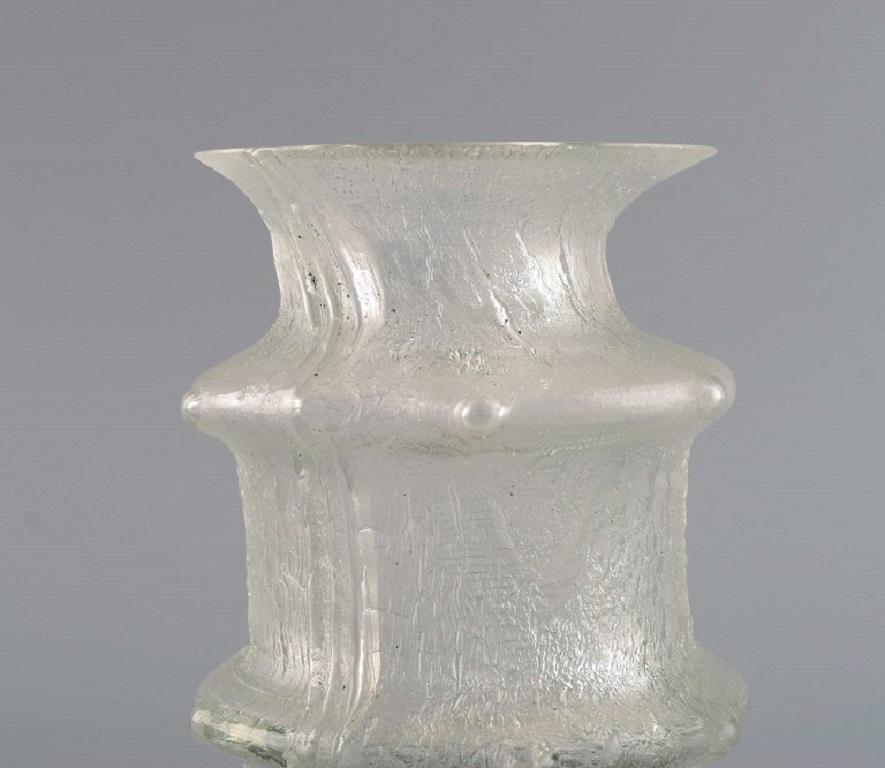 Scandinavian Modern Timo Sarpaneva, Vase in Clear Mouth Blown Art Glass, 1960s