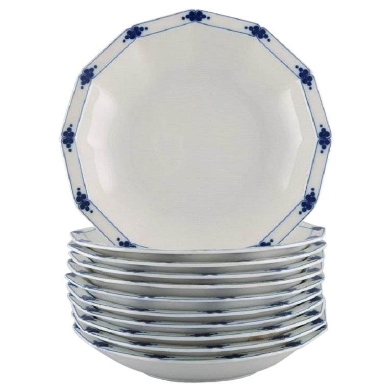Tapio Wirkkala pour Rosenthal, 11 assiettes à cornes profondes en porcelaine peinte en bleu en vente