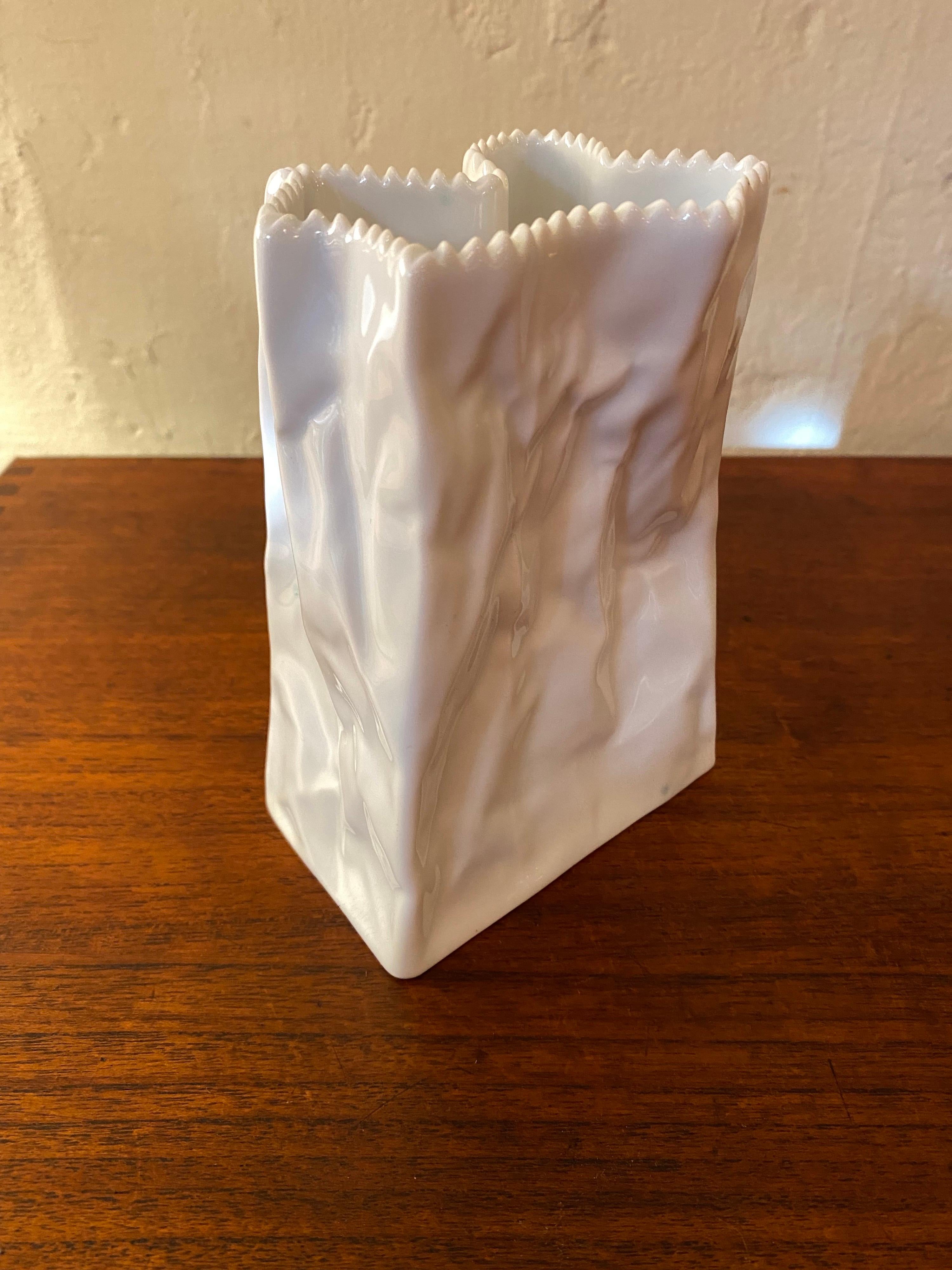 Tapio Wirkkala for Rosenthal “Do Not Litter Bags” Vase In Good Condition In Philadelphia, PA