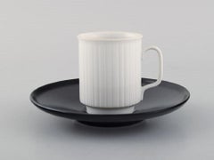 Tapio Wirkkala for Rosenthal, Four Porcelain Noire Mocha Cups with Saucers