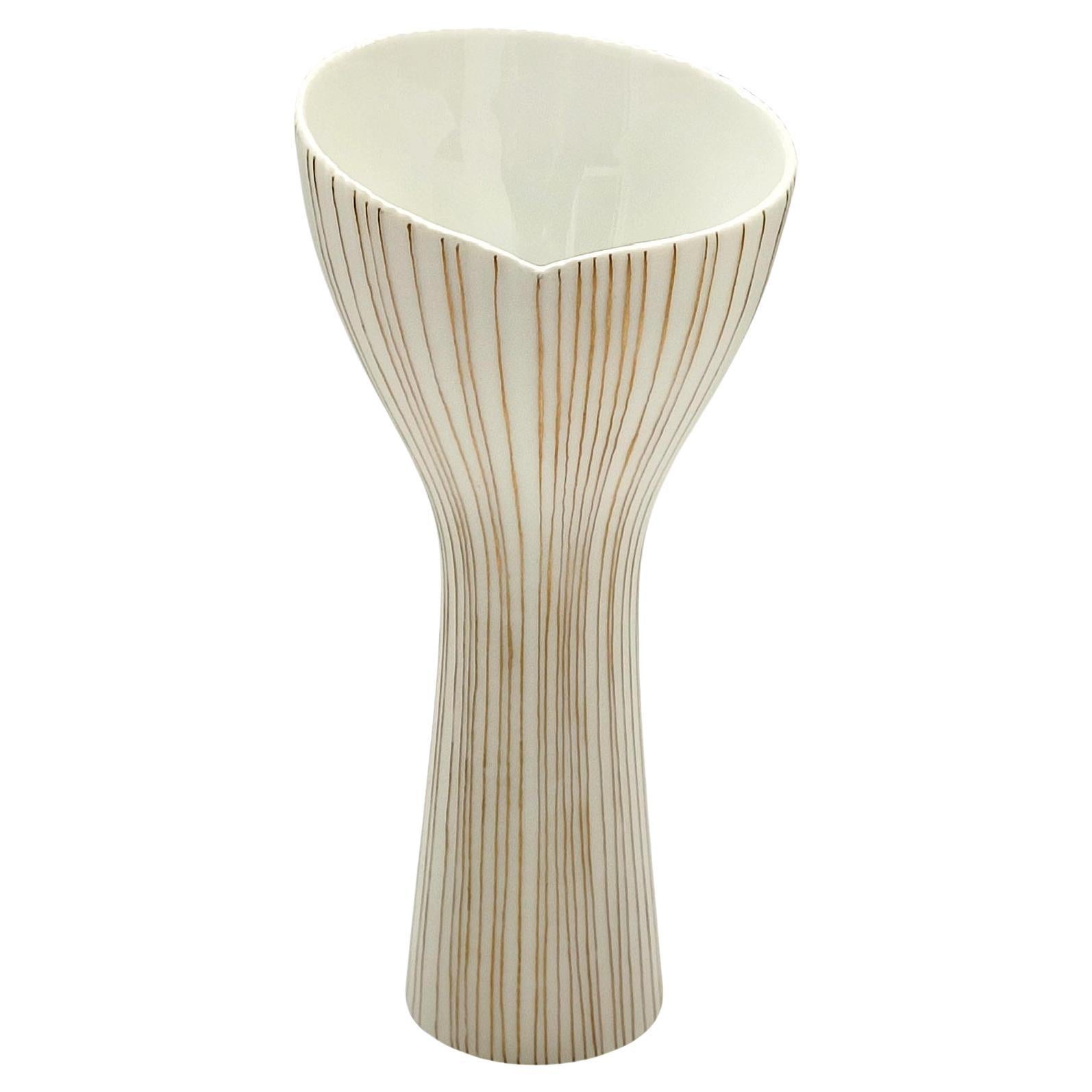 Tapio Wirkkala for Rosenthal Porcelain Wide Mouth Vase, Western Germany, 1960s For Sale