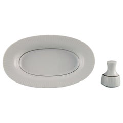 Tapio Wirkkala für Rosenthal, Seltene Modulation Salzstreuer und Schale aus Porzellan