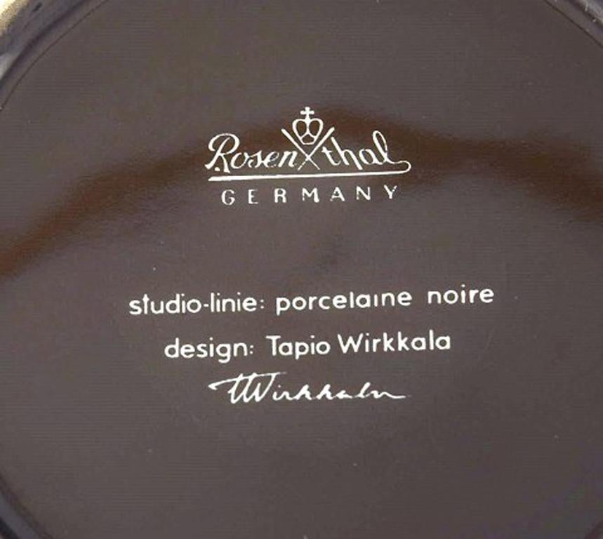 Tapio Wirkkala for Rosenthal Studio-Line Porcelain Noire, Ten Pc. Coffee Service In Excellent Condition In Copenhagen, DK
