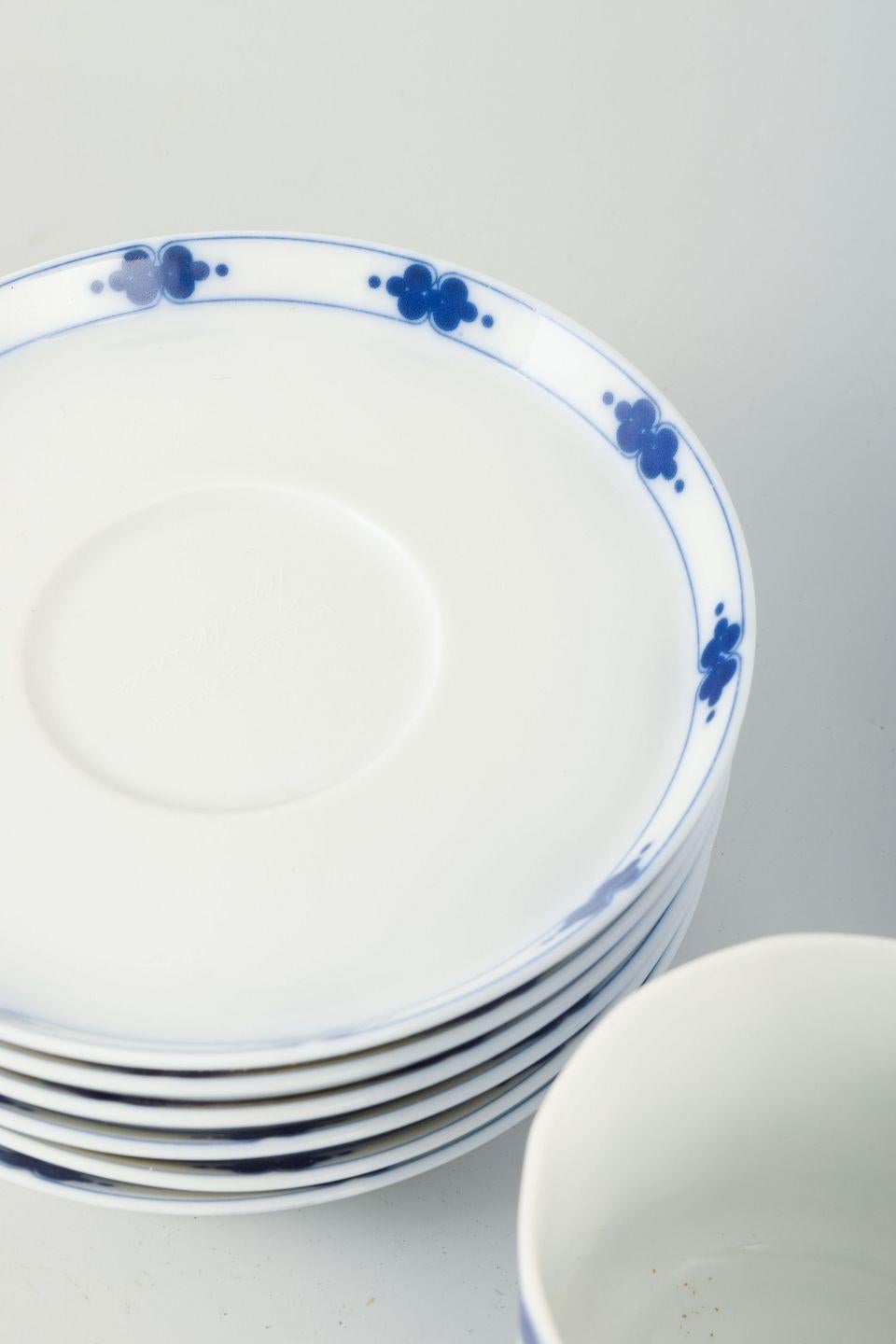 Allemand Tapio Wirkkala pour Rosenthal Studio-linie. Six paires de tasses à café avec soucoupes en vente