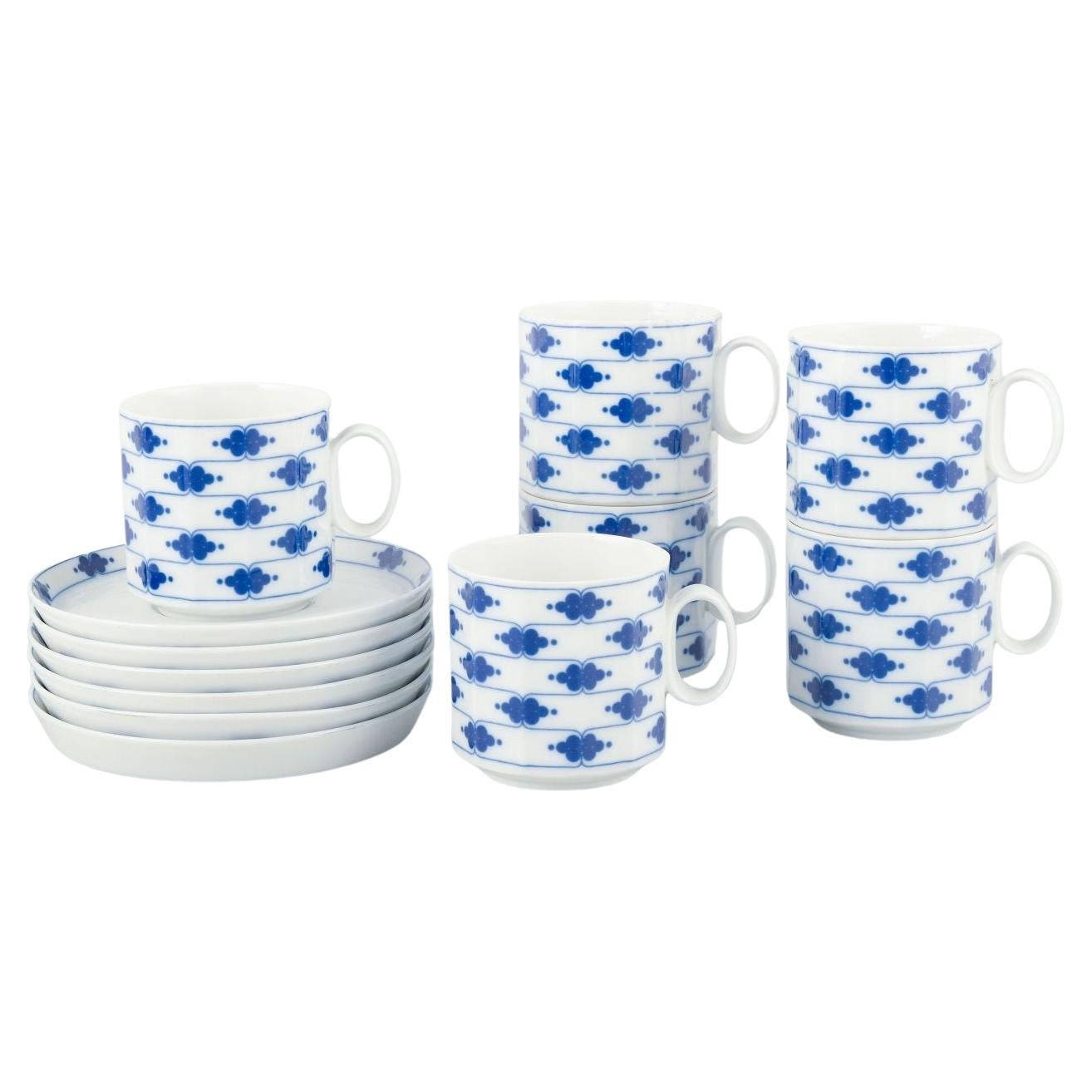 Tapio Wirkkala for Rosenthal Studio-linie. Six pairs of coffee cups with saucers