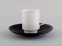 Tapio Wirkkala for Rosenthal, Three Porcelain Noire Mocha Cups with Saucers