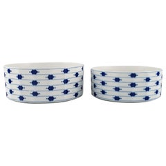 Tapio Wirkkala for Rosenthal, Two Corinth Bowls in Blue Painted Porcelain