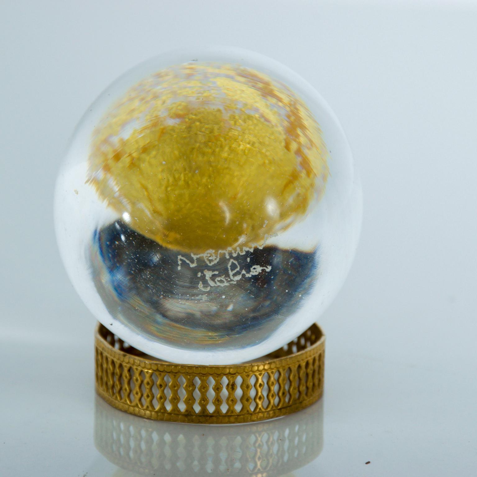 Gold 1960s Tapio Wirkkala for Venini Art Glass Egg Sculpture Italy For Sale