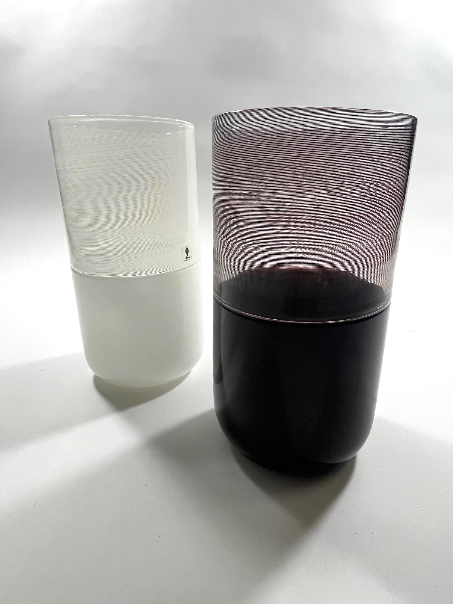 Late 20th Century Tapio Wirkkala For Venini Incalmo 1/2  Filigree Vase For Sale