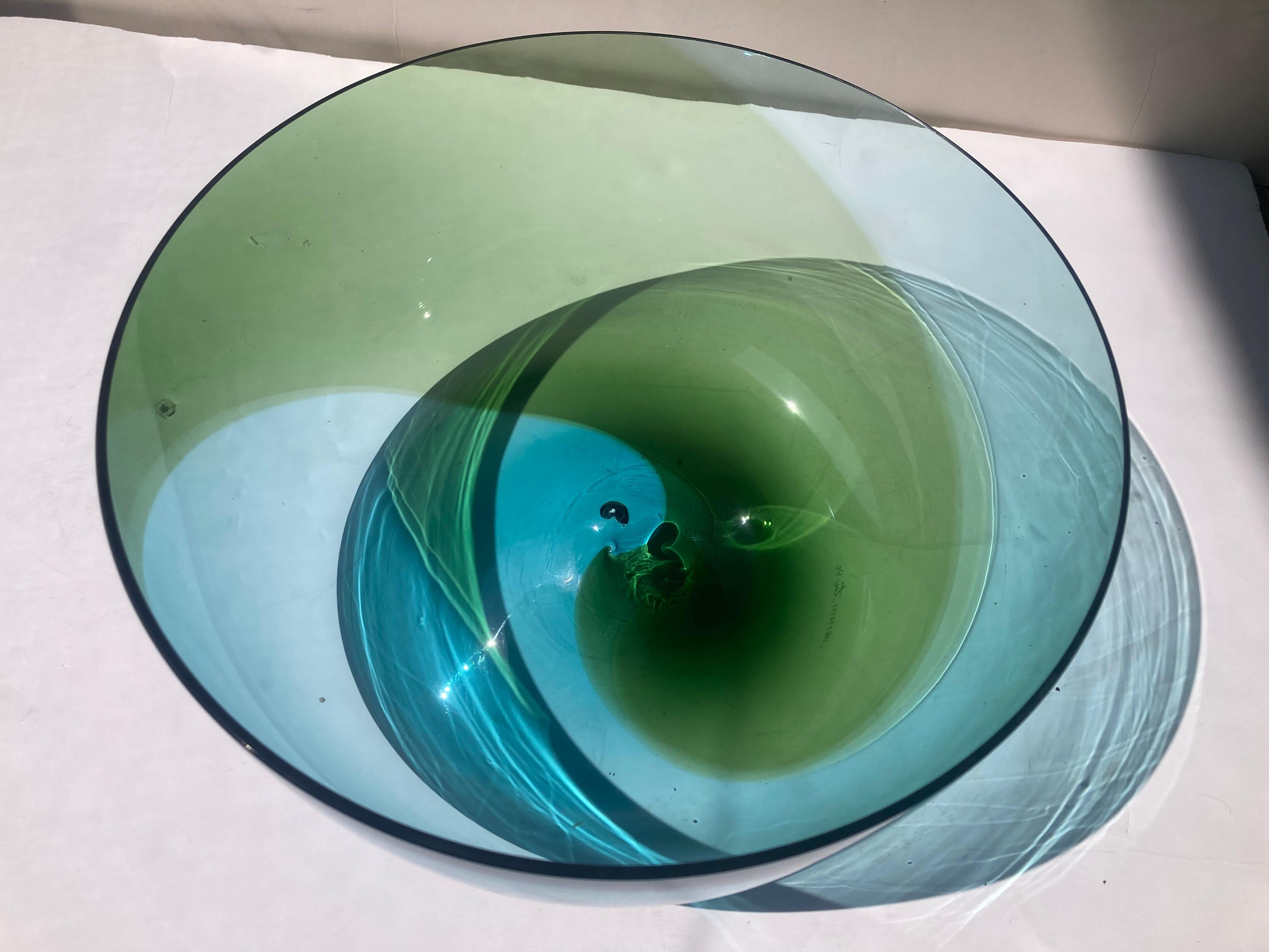 Tapio Wirkkala para Venini Centro de mesa/vaso de cristal de Murano 