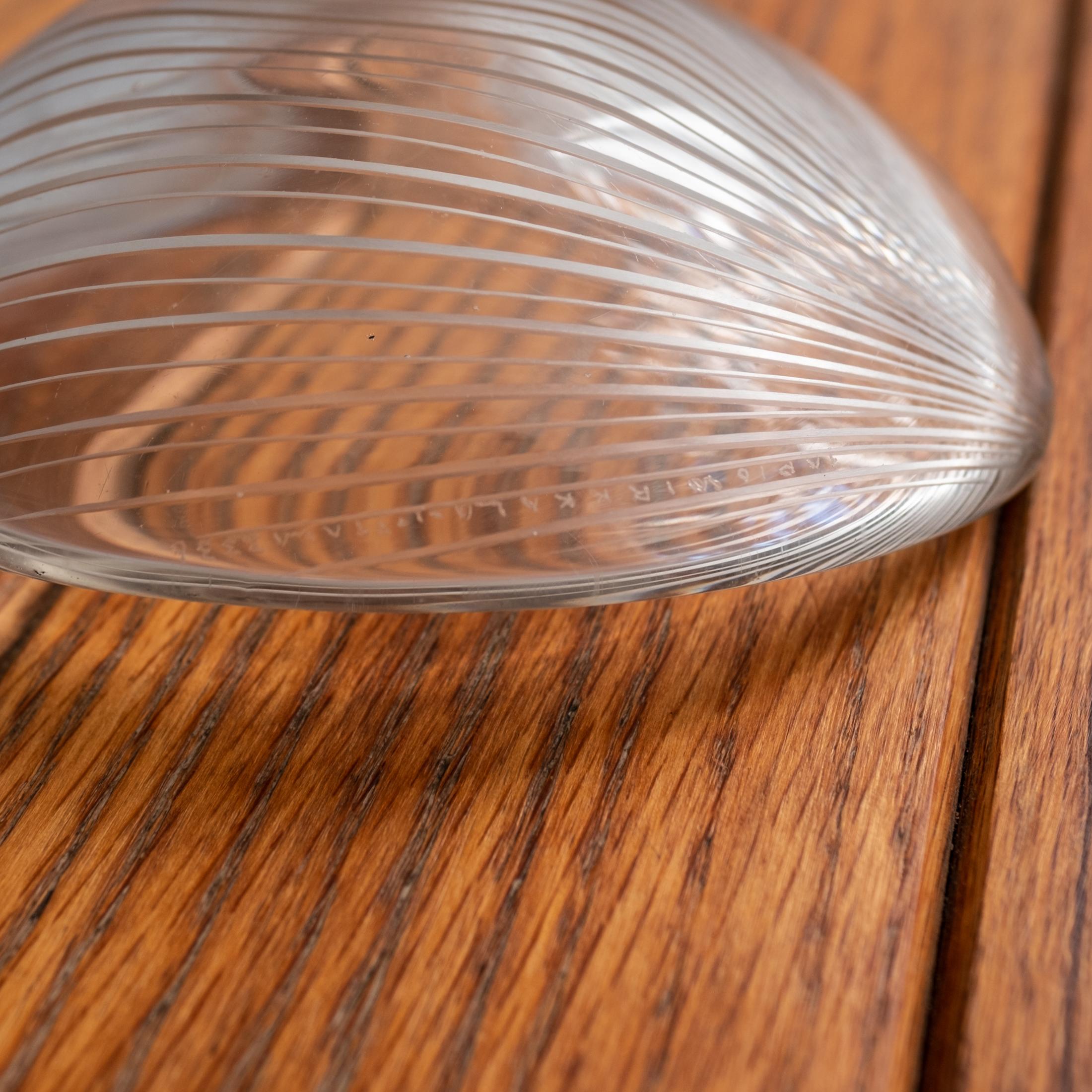 Mid-20th Century Tapio Wirkkala Glass Leaf Bowl Signed For Sale