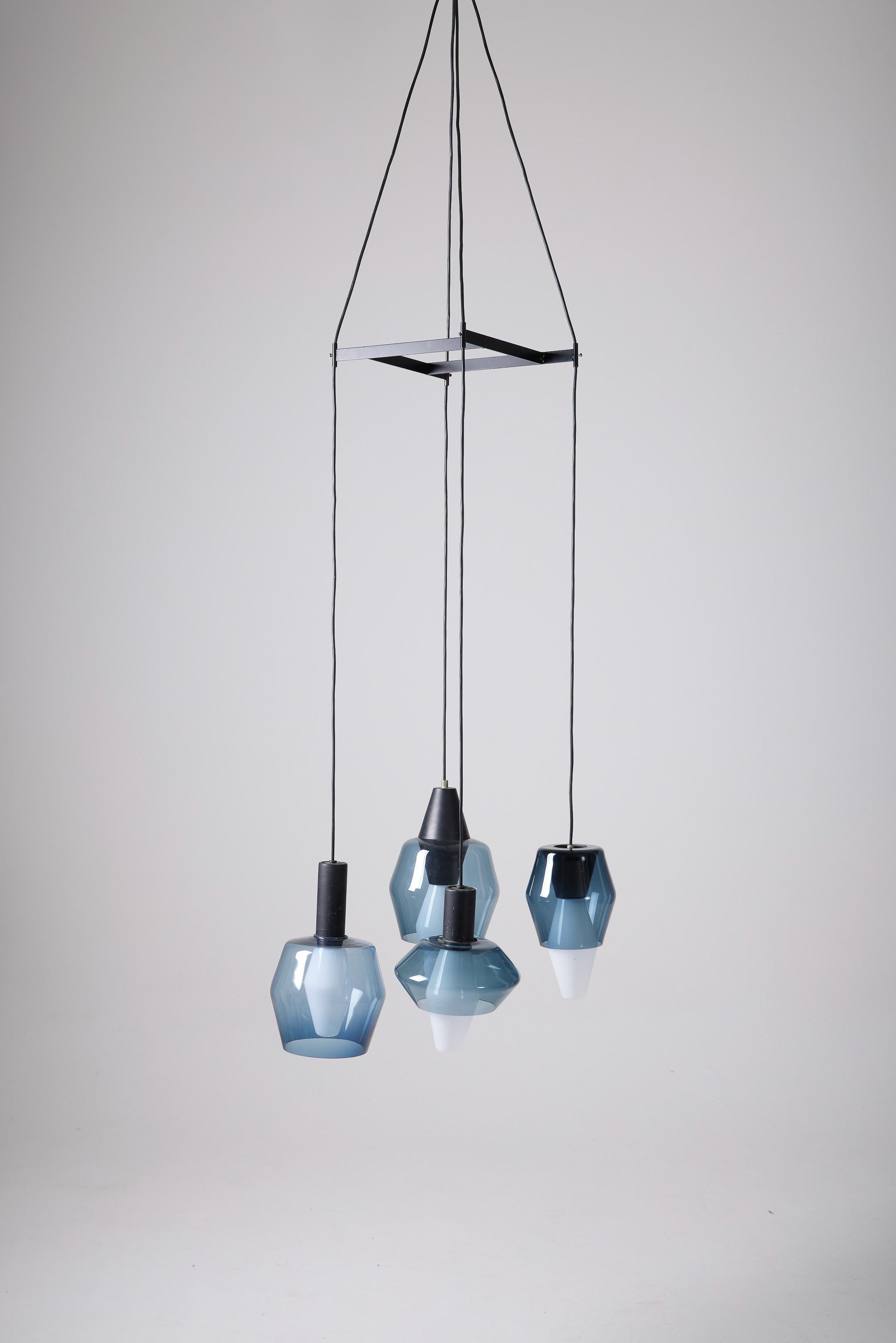 Tapio Wirkkala glass suspension In Good Condition For Sale In PARIS, FR