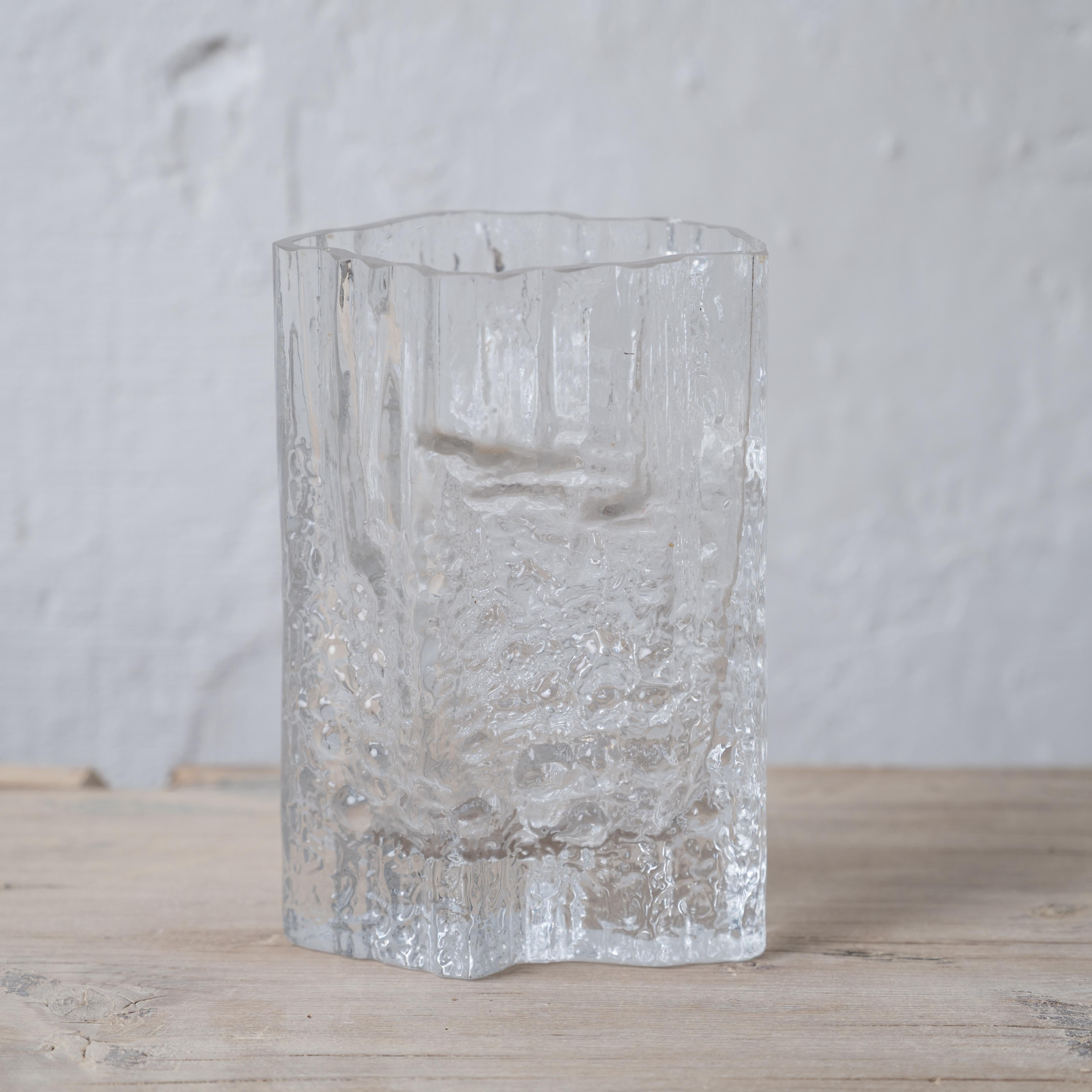 An ice glass vase by Tapio Wirkkala, Finland, 1970s.

4 ½ inches wide by 4 inches deep by 6 ½ inches tall

