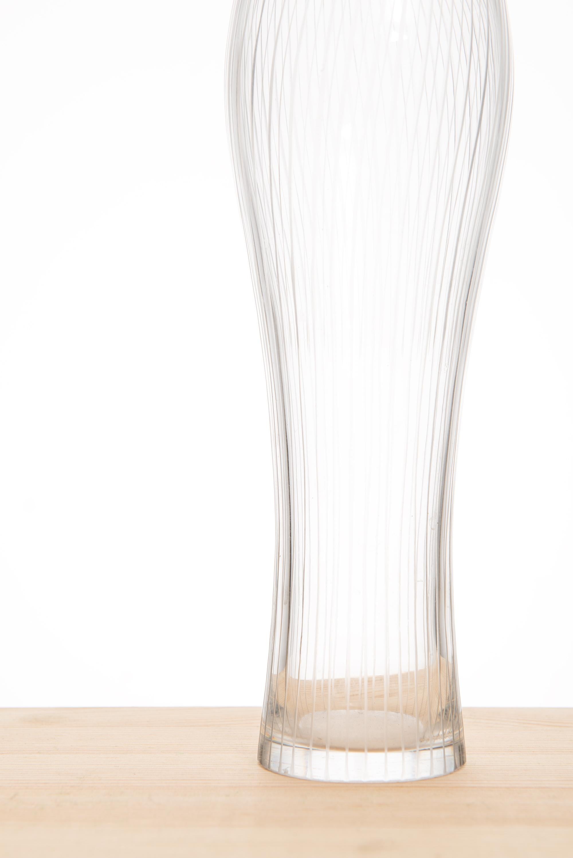 Finnish Tapio Wirkkala Glass Vase Produced by Iittala in Finland For Sale