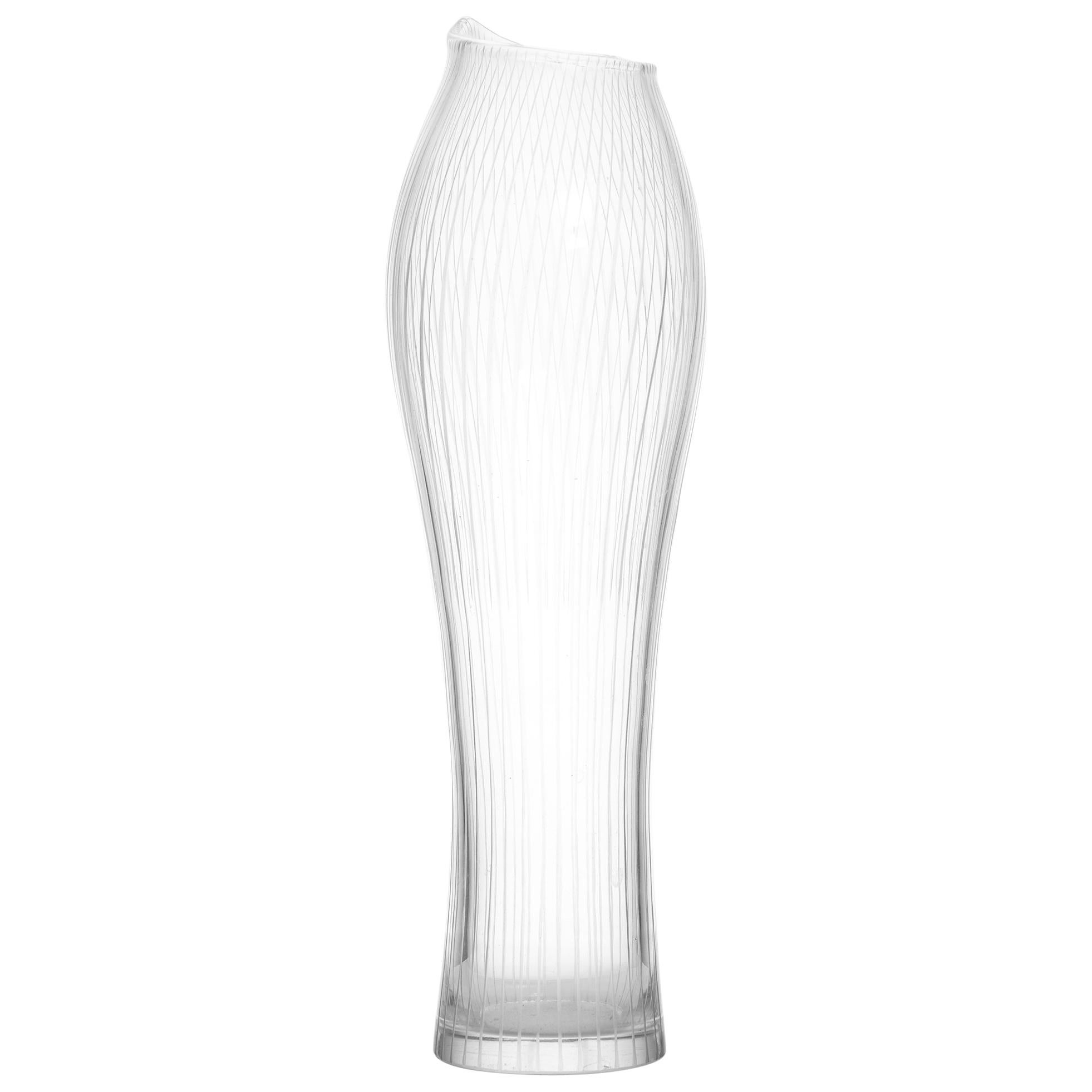 Tapio Wirkkala Glass Vase Produced by Iittala in Finland For Sale