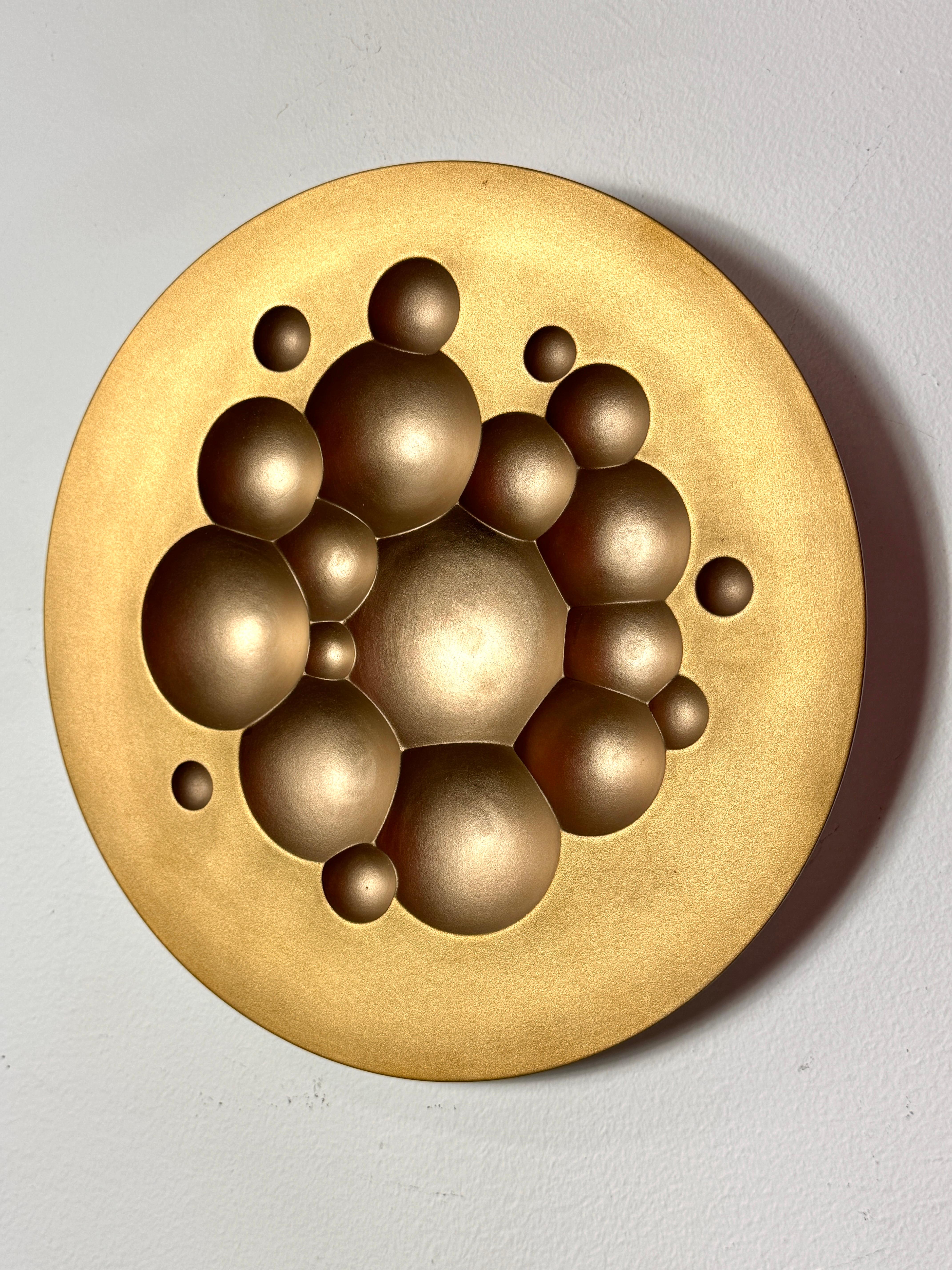 Mid-Century Modern Tapio Wirkkala Gold Porcelain Wall Hanging Plate Sculpture for Rosenthal 1971