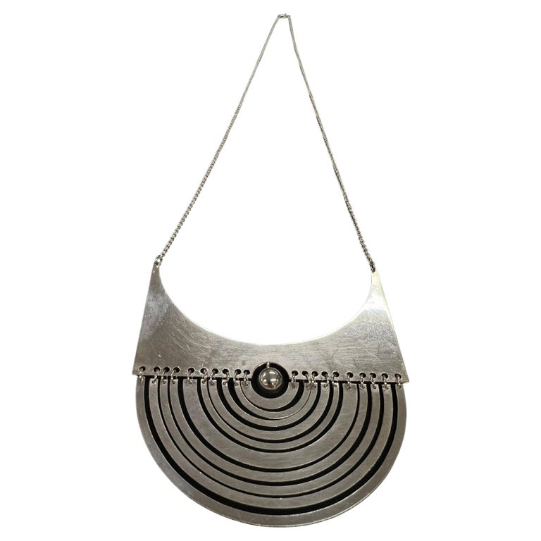 Collier Pendentif Pleine Lune En Argent - Tapio Wirkkala - Titrage 830 - Occasion Vintage