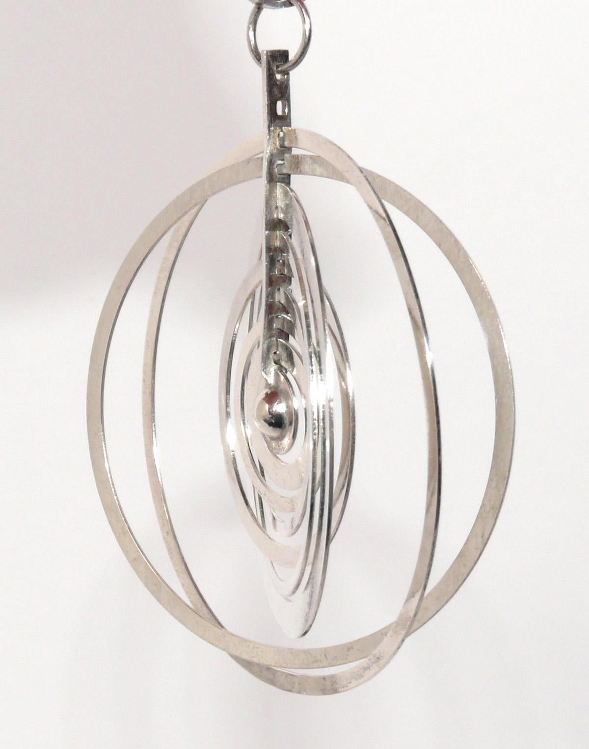 Mid-Century Modern Tapio Wirkkala Hopeakuu Sterling Silver Modernist Moon Pendant For Sale