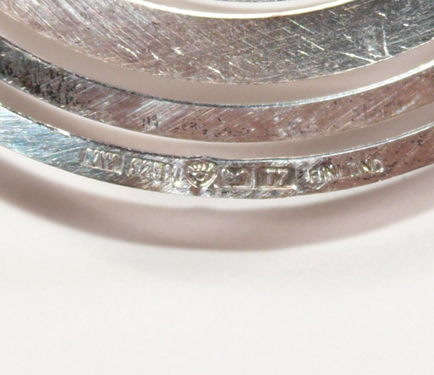 Finnish Tapio Wirkkala Hopeakuu Sterling Silver Modernist Moon Pendant For Sale