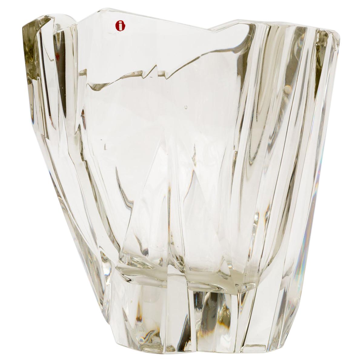 Tapio Wirkkala "Iceberg" "Jäävuori" Crystal Vase For Sale