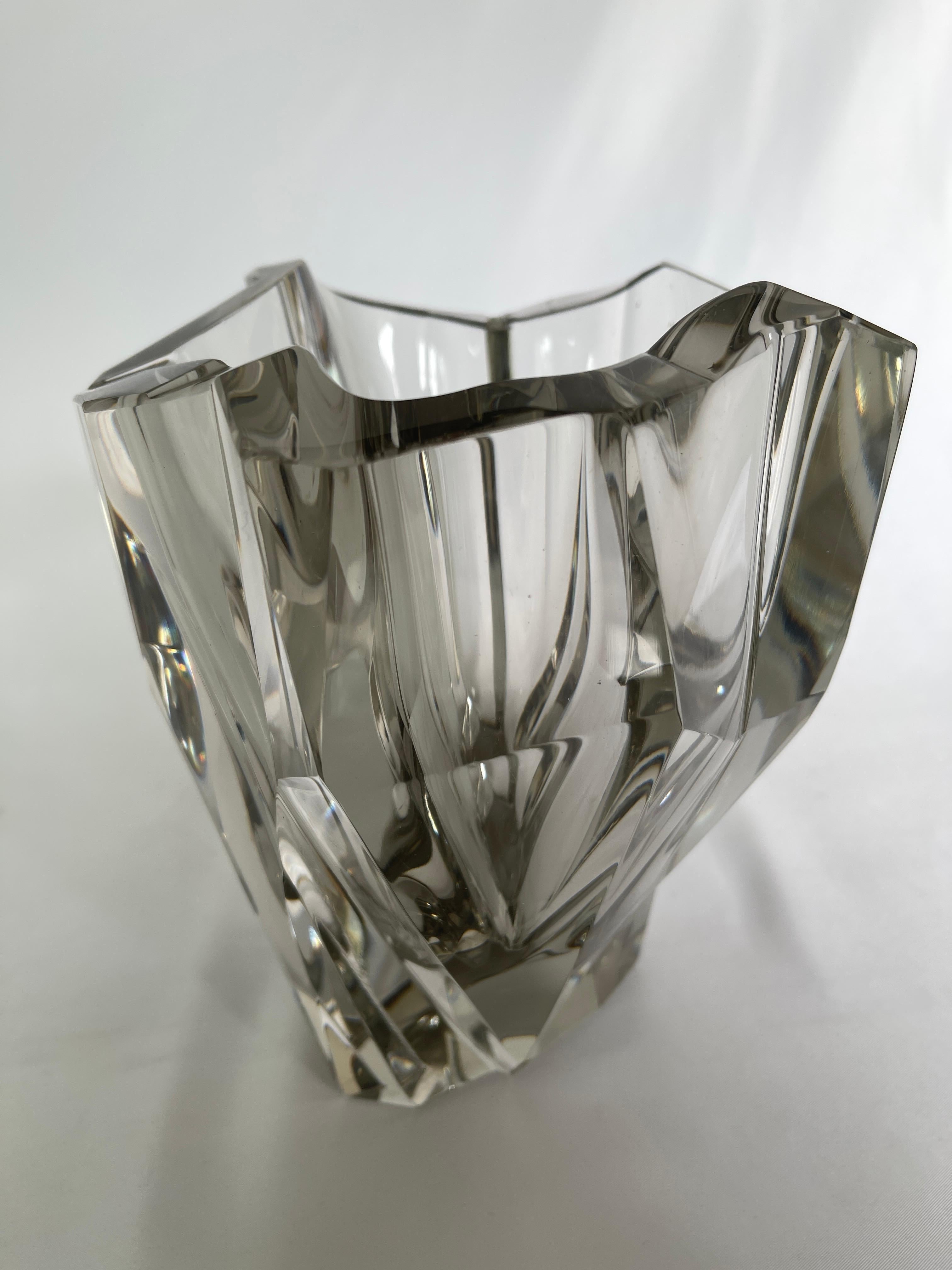 Scandinavian Modern Tapio Wirkkala Iceberg Still Mold Blown Crystal Vase 3825 For Sale