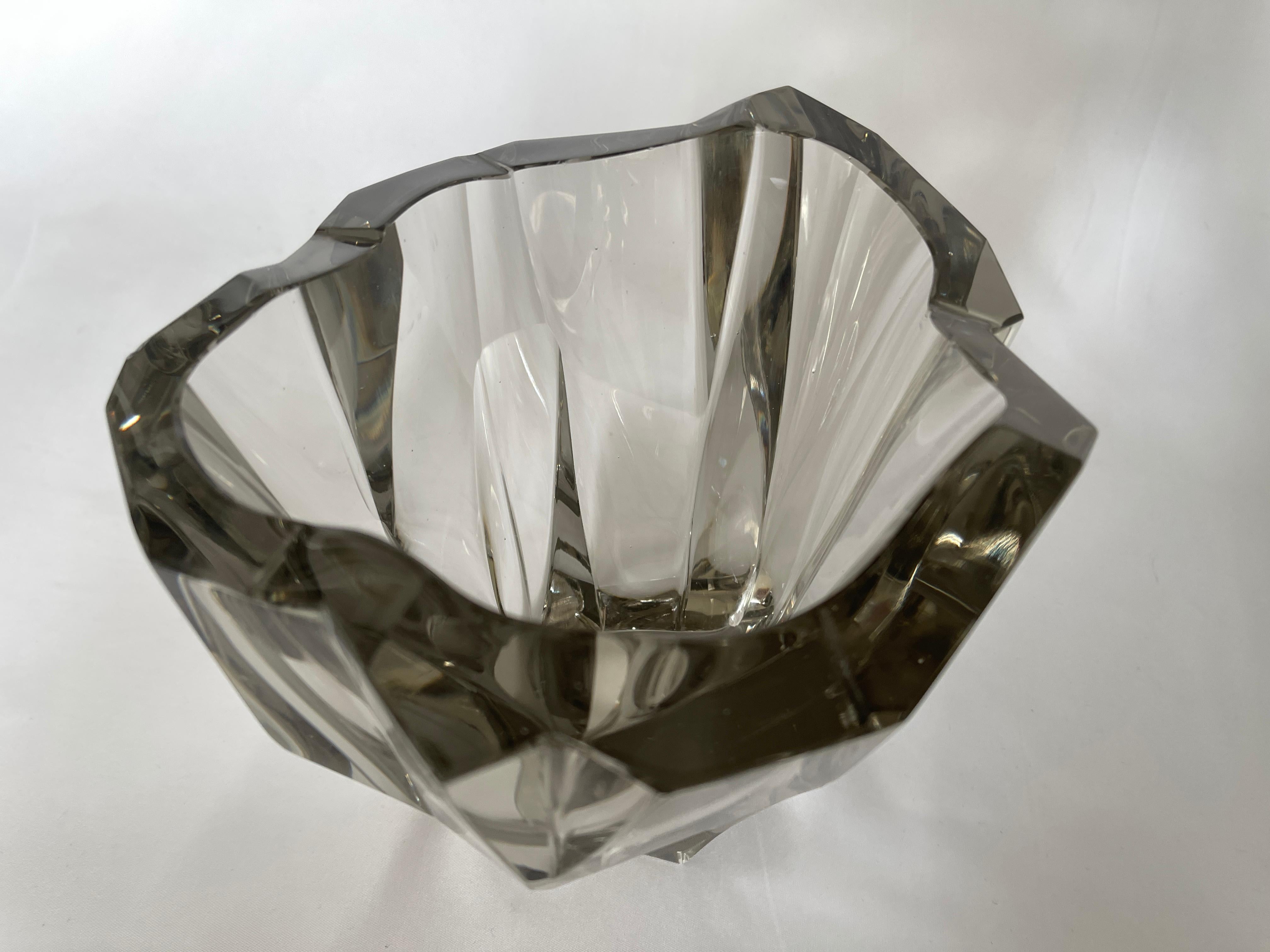 Molded Tapio Wirkkala Iceberg Still Mold Blown Crystal Vase 3825 For Sale