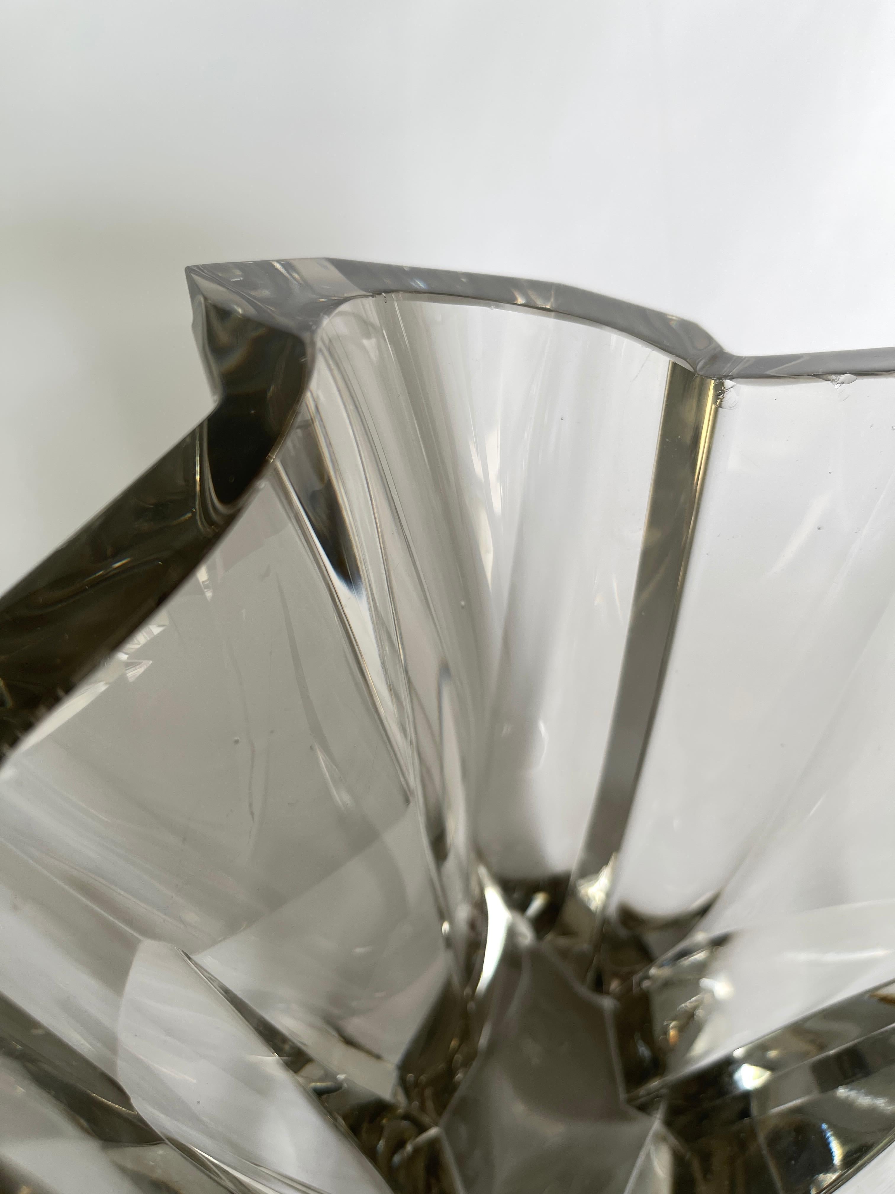 20th Century Tapio Wirkkala Iceberg Still Mold Blown Crystal Vase 3825 For Sale